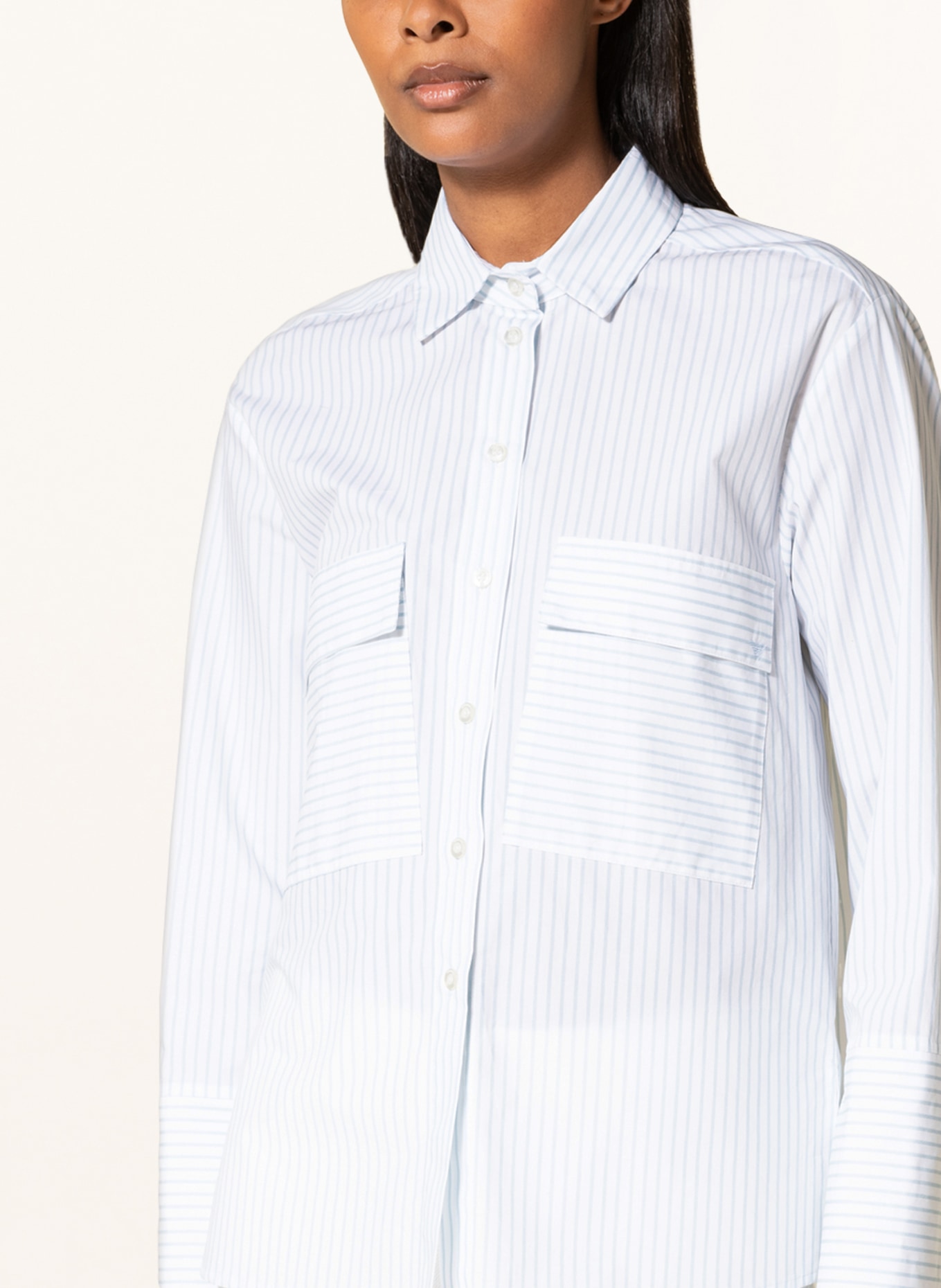 EMPORIO ARMANI Shirt blouse, Color: WHITE/ LIGHT BLUE (Image 4)