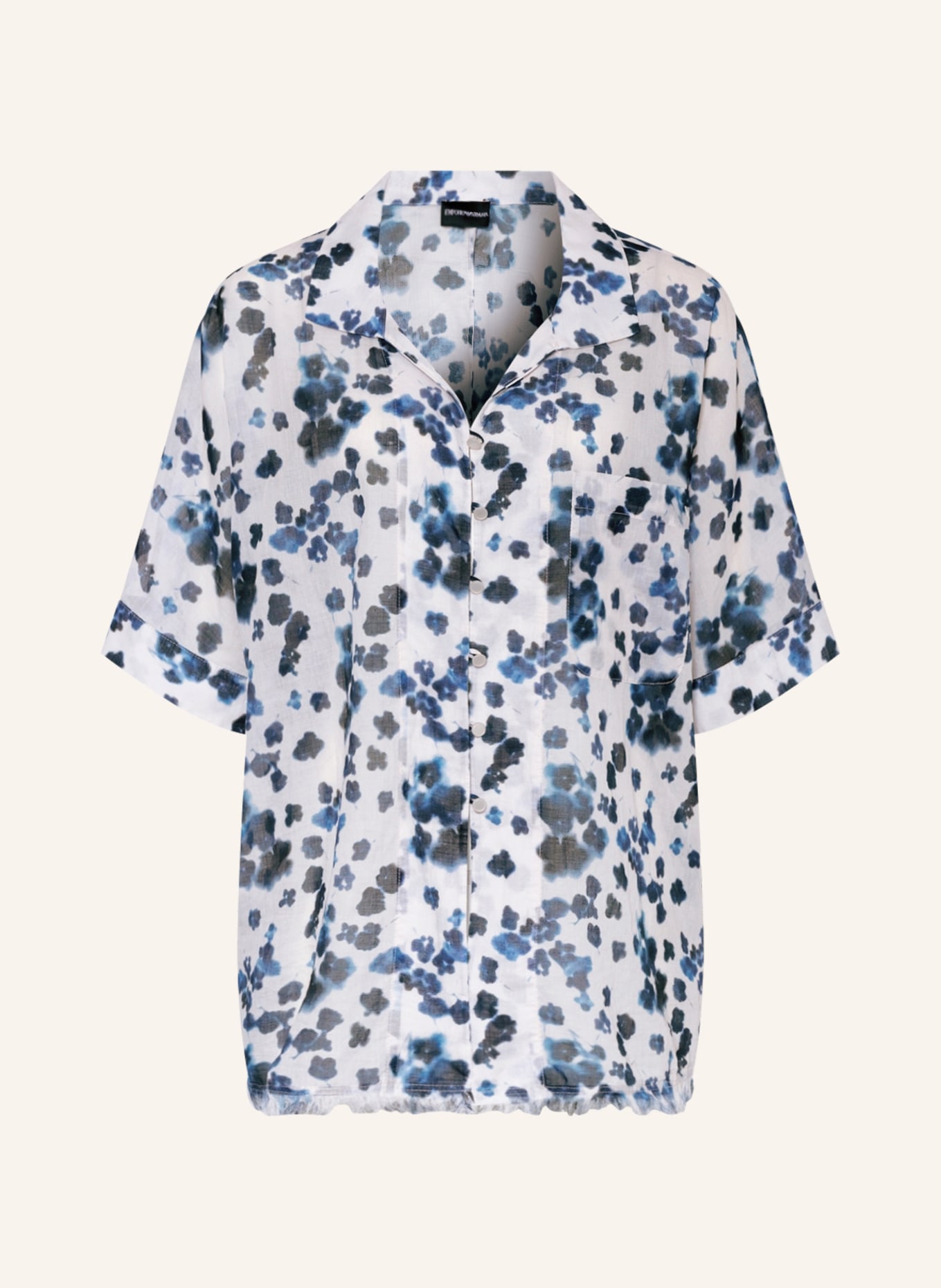 EMPORIO ARMANI Shirt blouse, Color: WHITE/ BLUE/ DARK BLUE (Image 1)