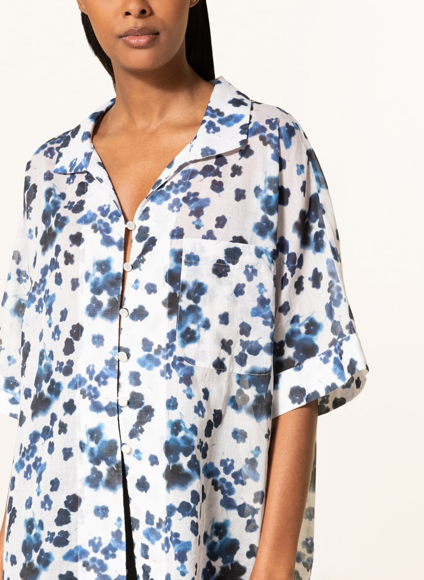 EMPORIO ARMANI Shirt blouse, Color: WHITE/ BLUE/ DARK BLUE (Image 4)