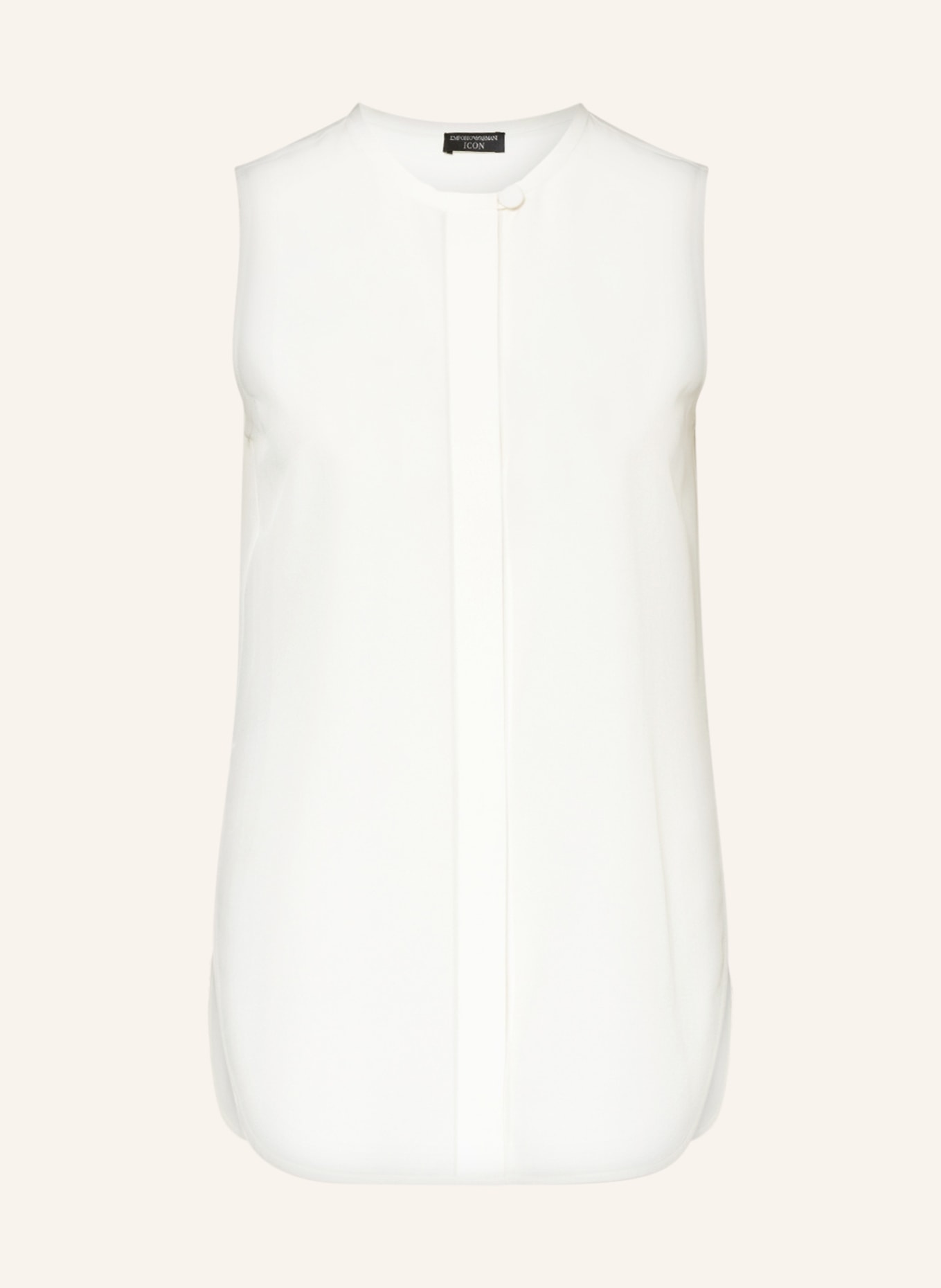 EMPORIO ARMANI Bluzka bez rękawów z jedwabiu, Kolor: ECRU (Obrazek 1)