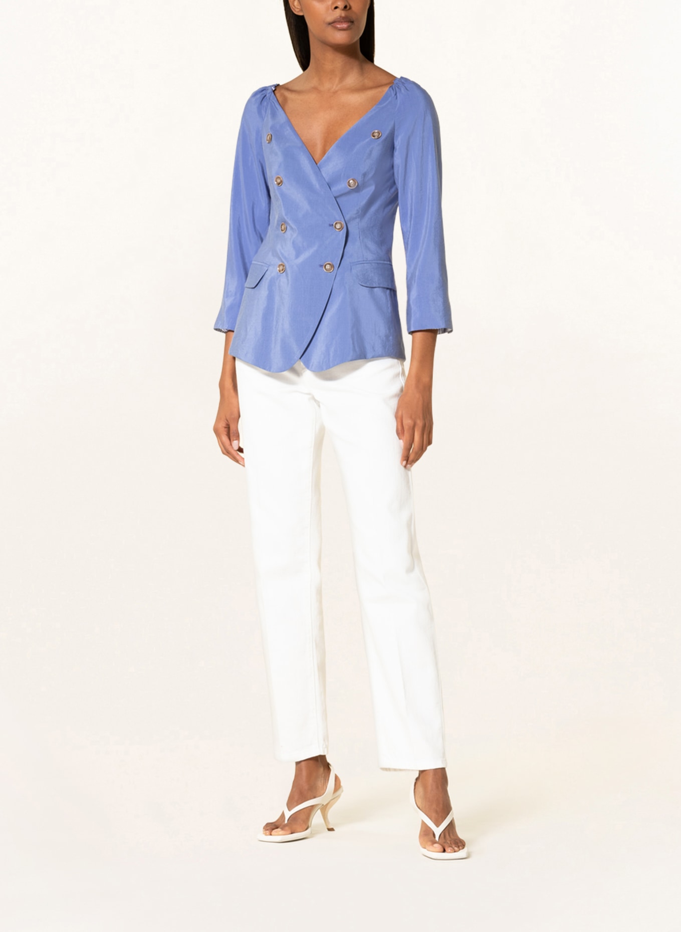 EMPORIO ARMANI Silk blazer, Color: BLUE (Image 2)