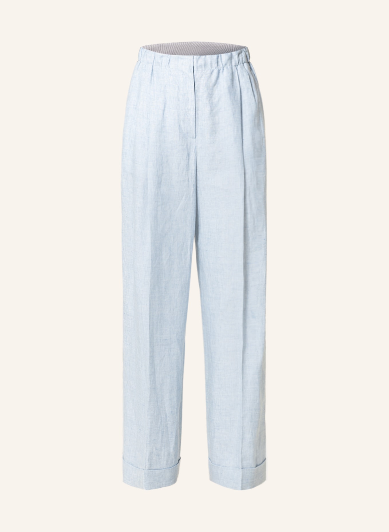 EMPORIO ARMANI Linen pants, Color: LIGHT BLUE (Image 1)