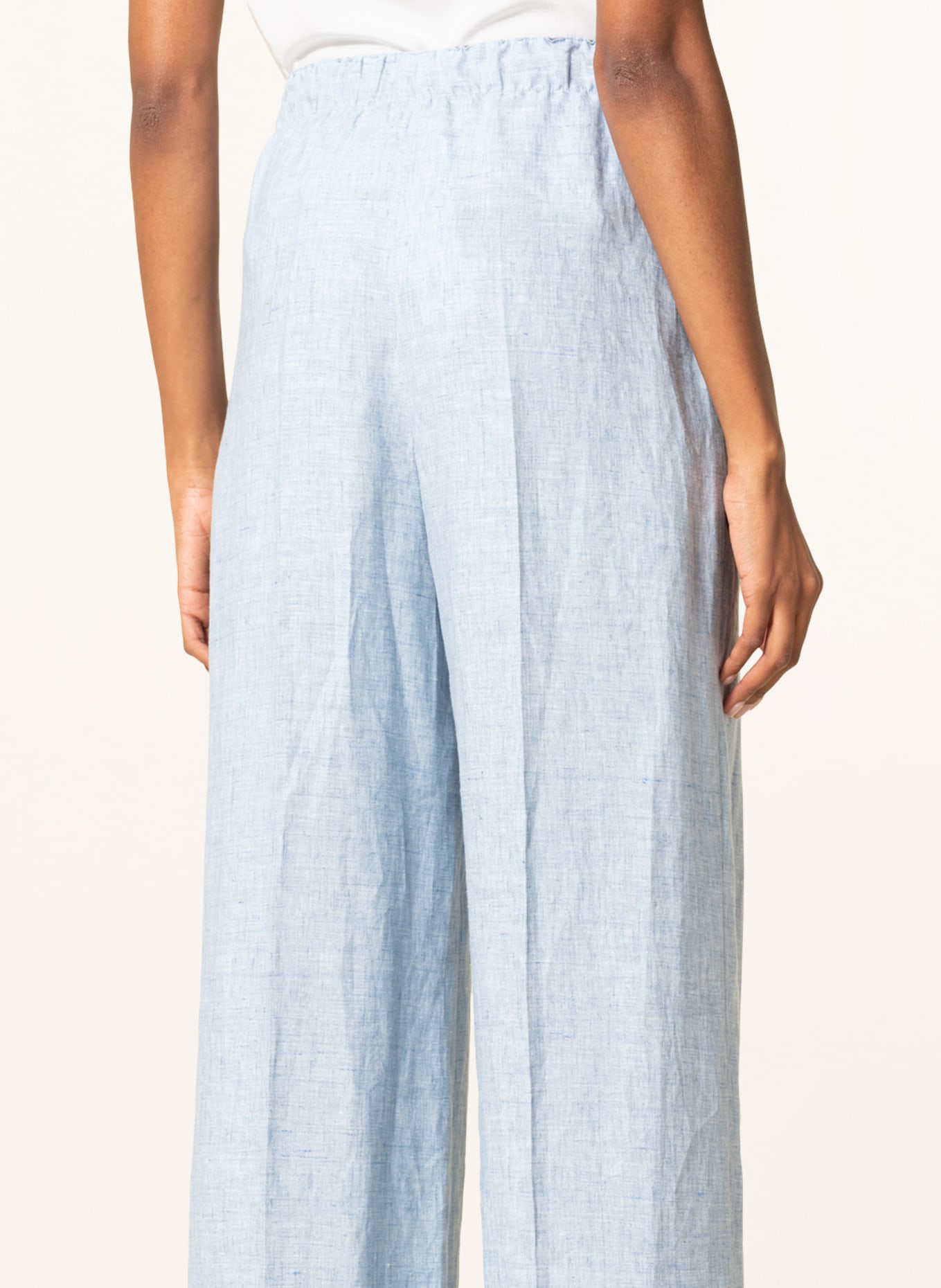 EMPORIO ARMANI Linen pants, Color: LIGHT BLUE (Image 5)