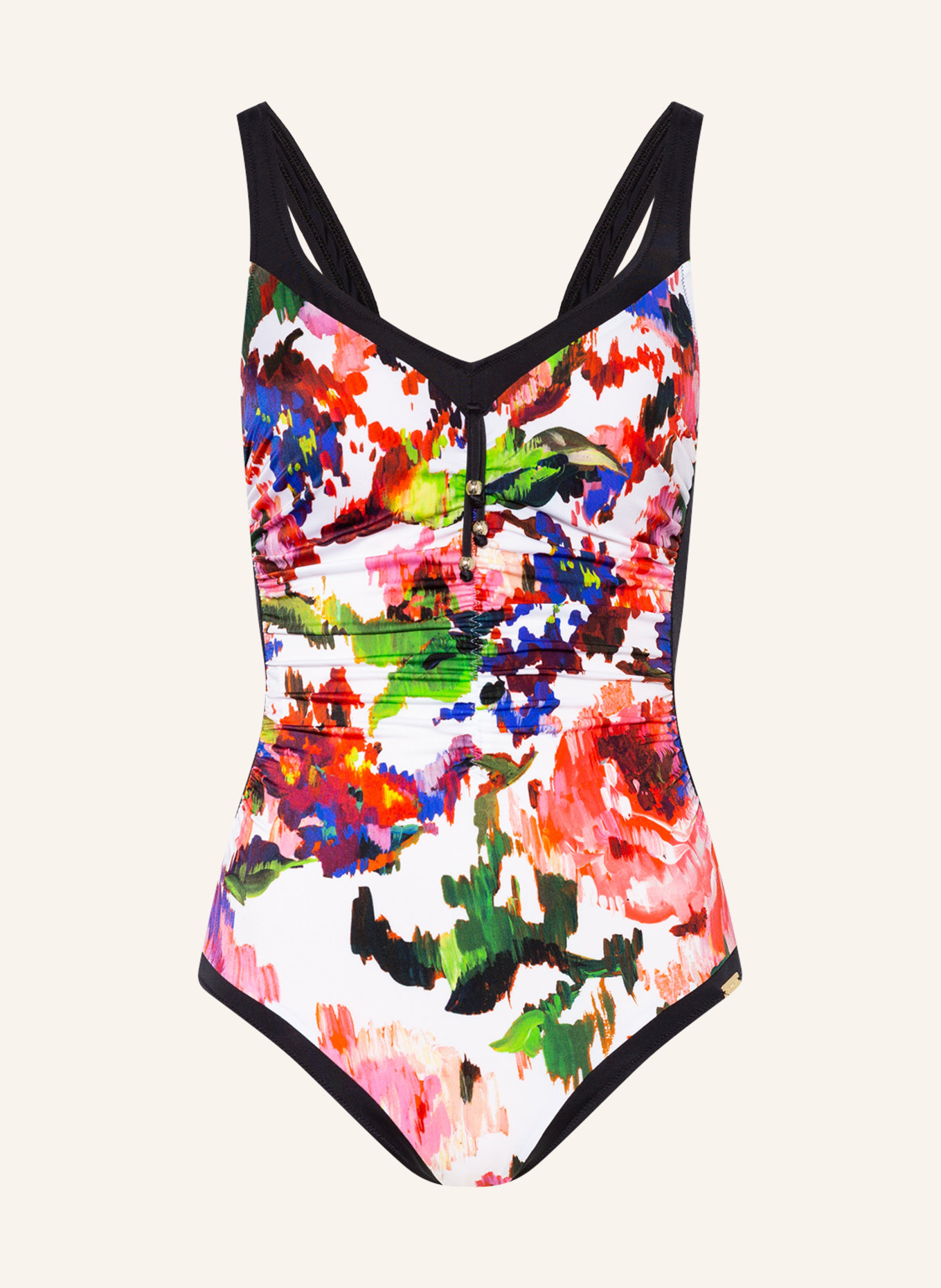 Charmline Shaping swimsuit ROSE GARDEN , Color: BLACK/ RED/ WHITE (Image 1)