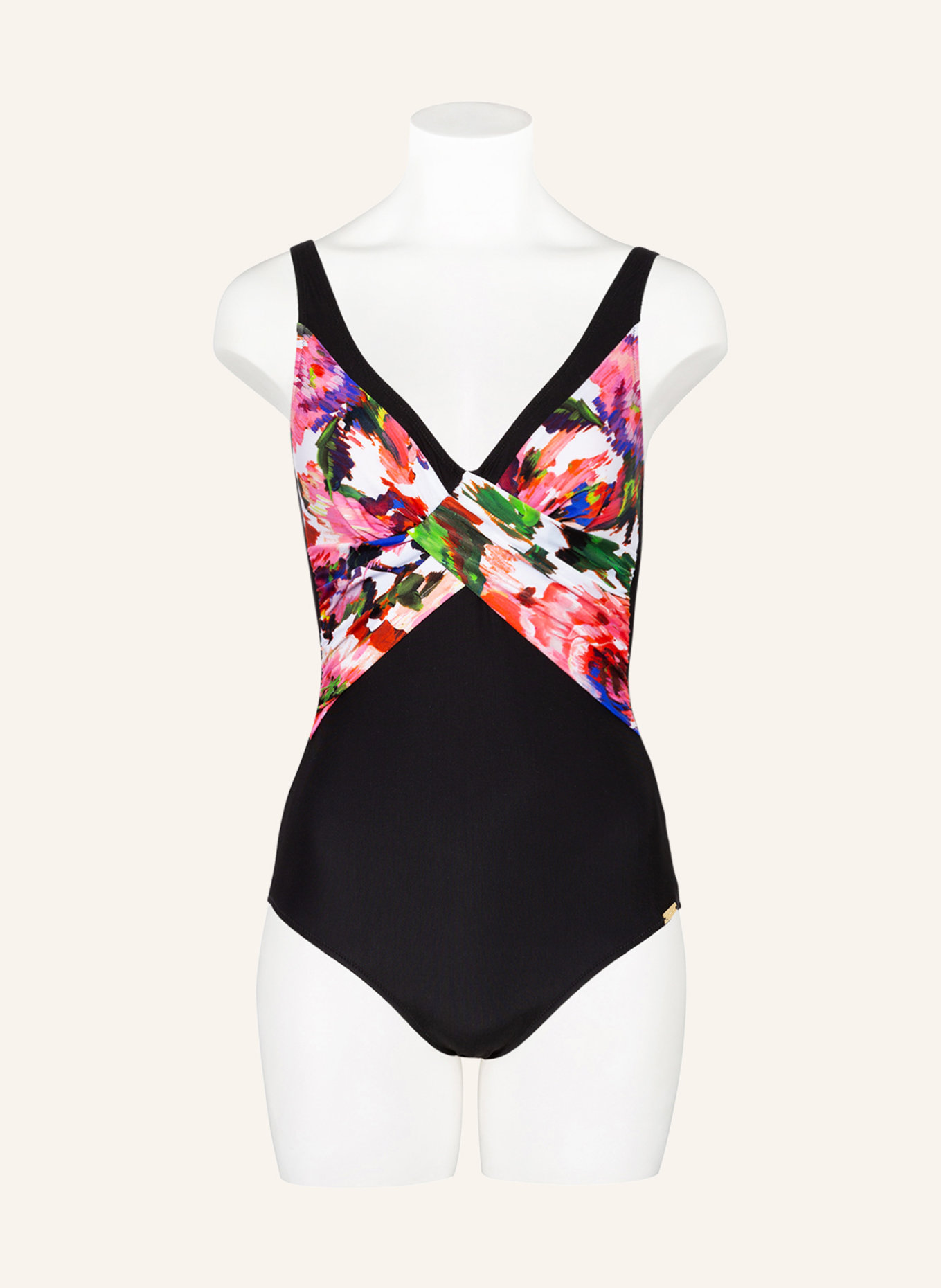 Charmline Shaping swimsuit ROSE GARDEN , Color: BLACK/ RED (Image 2)