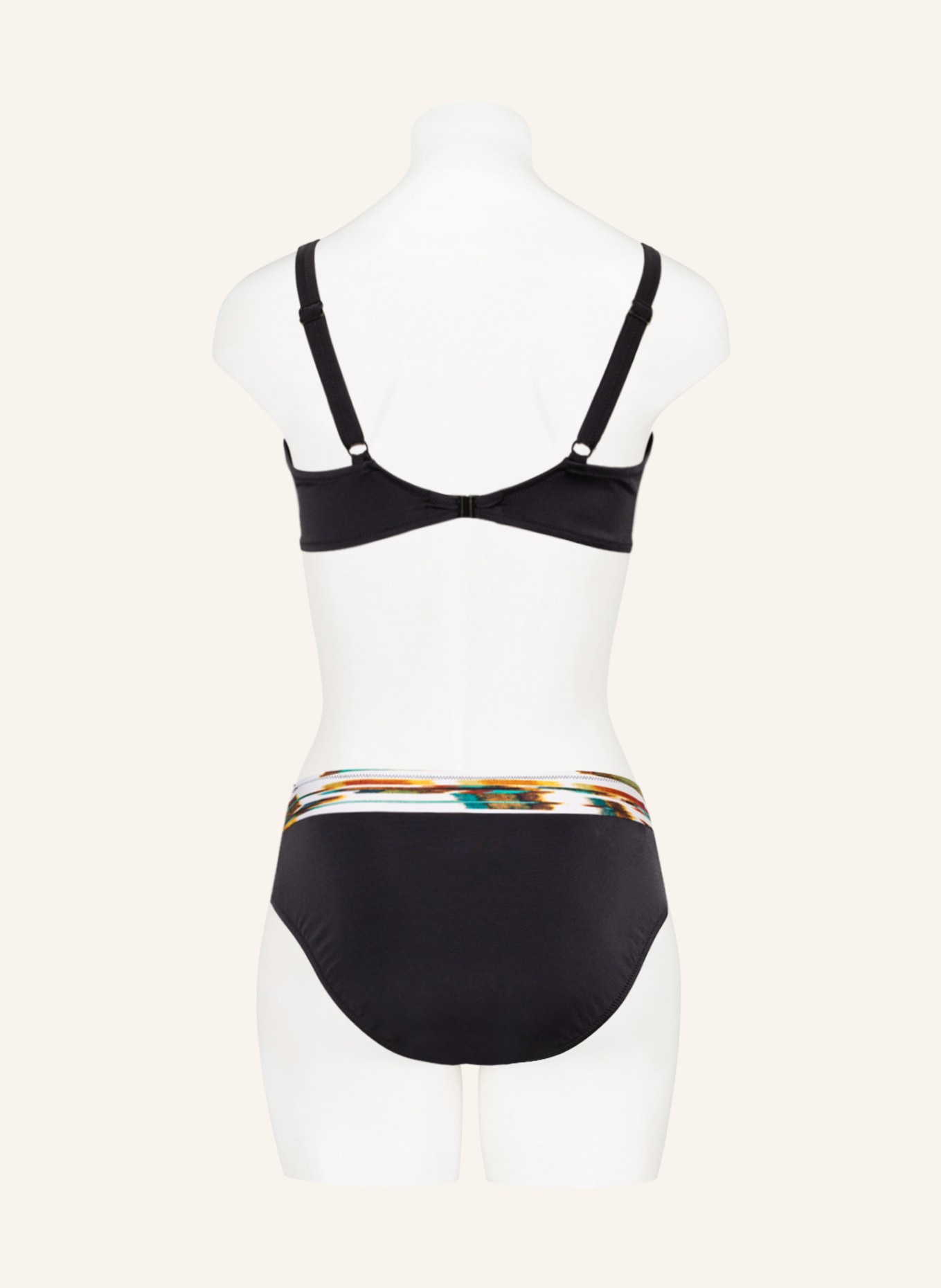 Charmline Bralette-Bikini-Top MIKADO PLAY, Farbe: SCHWARZ/ ECRU/ GRÜN (Bild 3)