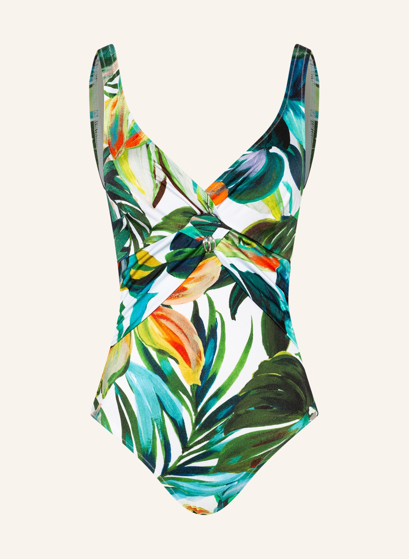 Charmline Shaping swimsuit NATURE FEELINGS, Color: GREEN/ WHITE (Image 1)
