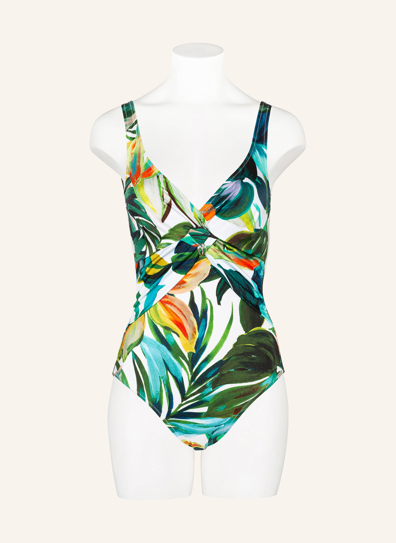 Charmline Shaping swimsuit NATURE FEELINGS, Color: GREEN/ WHITE (Image 2)
