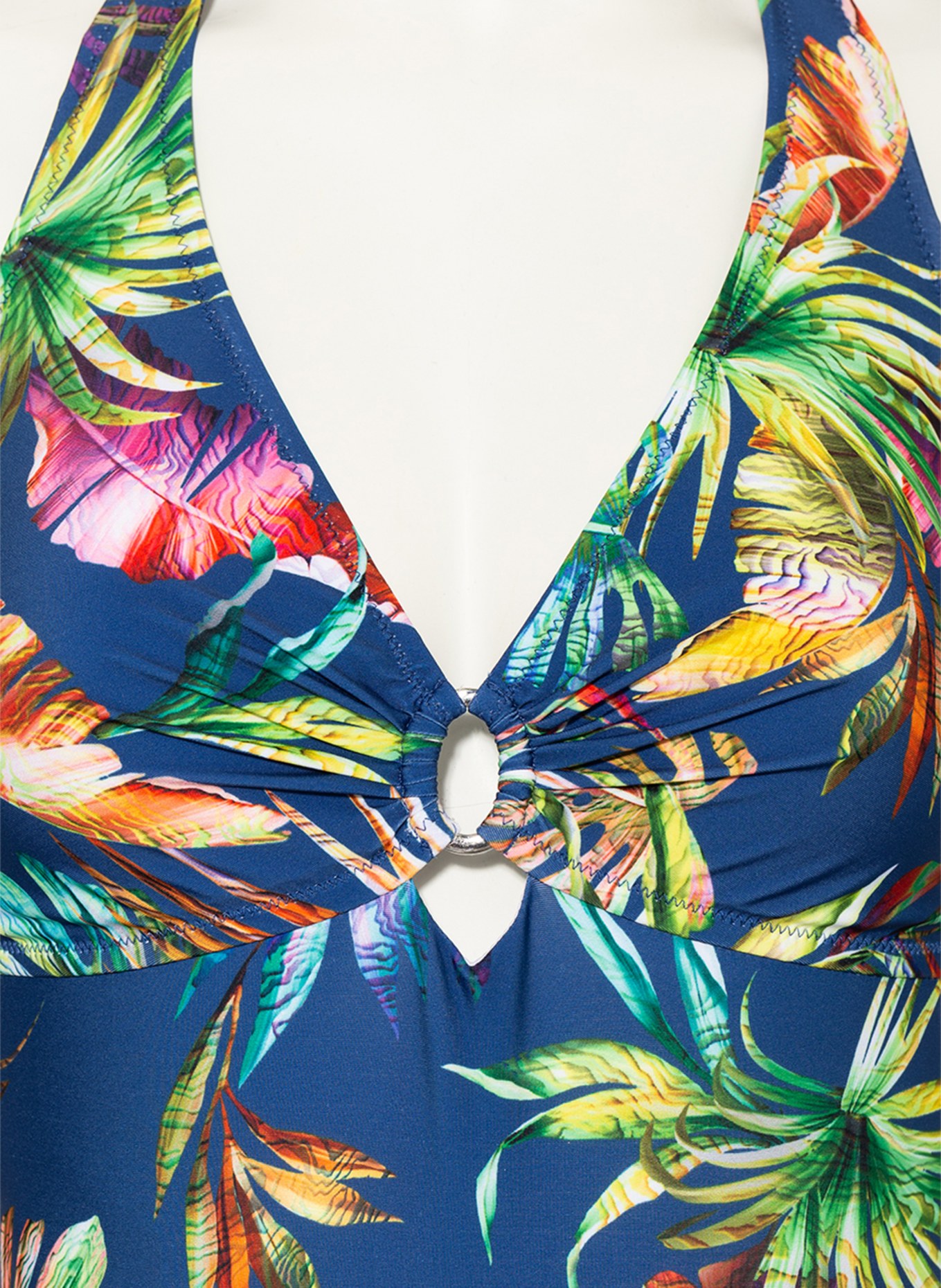Lidea Halter neck swimsuit PLUNGE, Color: DARK BLUE/ GREEN (Image 5)
