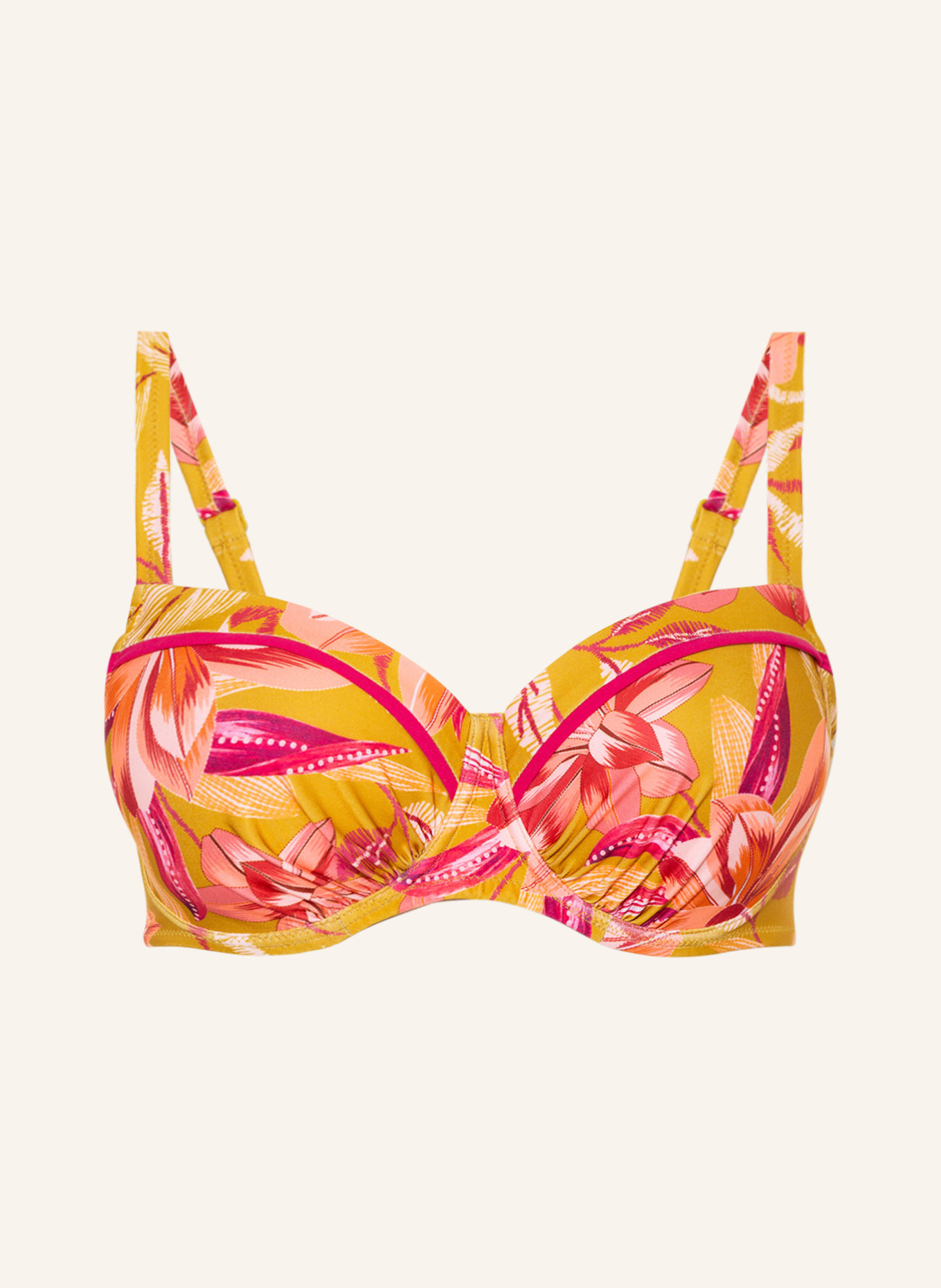 Lidea Underwired bikini top SPICE, Color: DARK YELLOW/ LIGHT RED/ SALMON (Image 1)