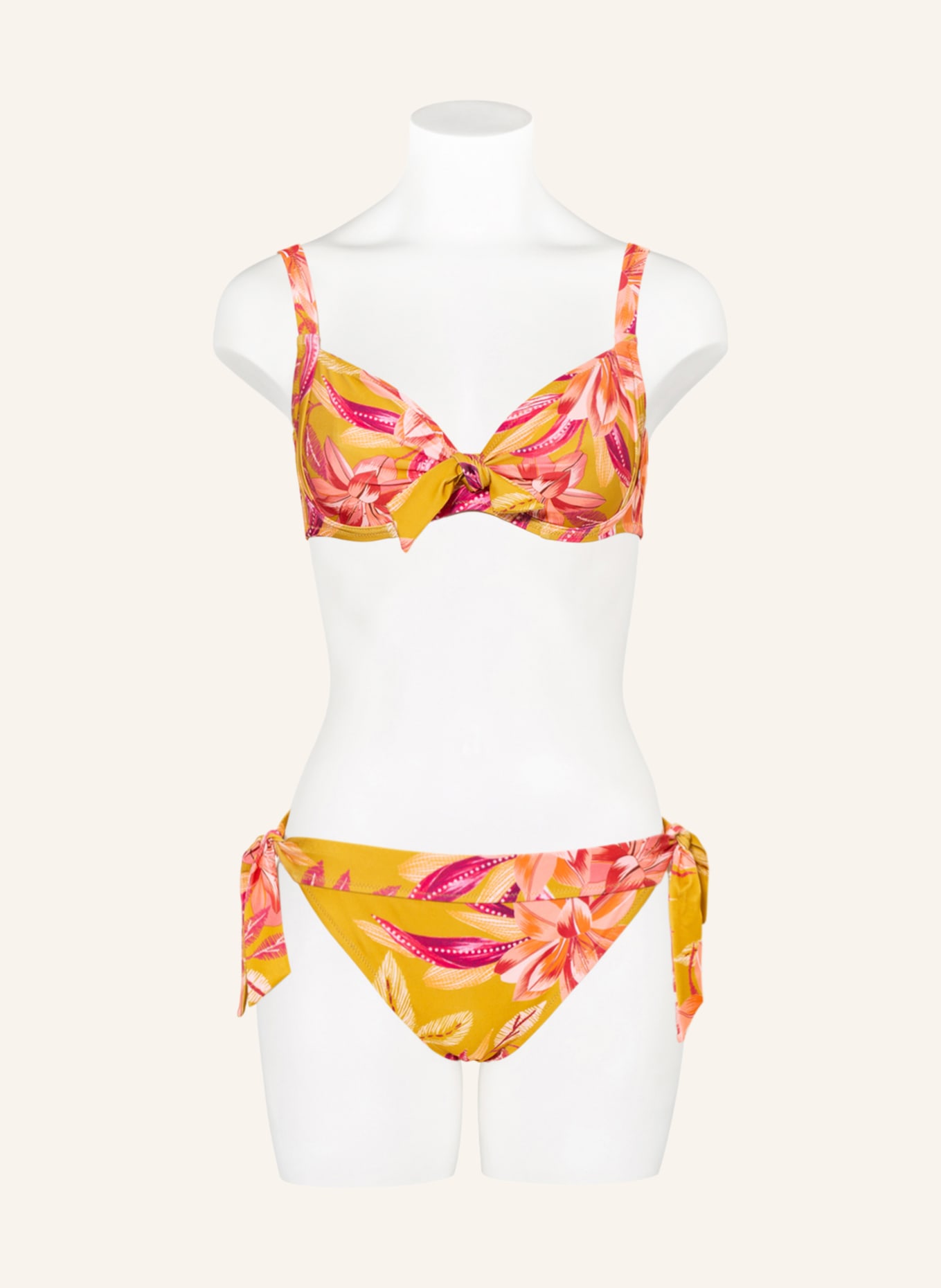 Lidea Underwired bikini top SPICE, Color: DARK YELLOW/ LIGHT RED/ SALMON (Image 2)