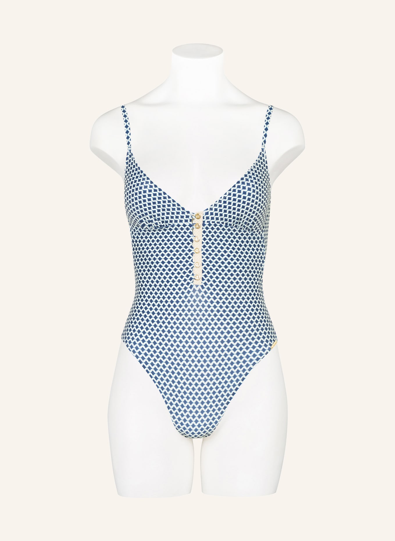 watercult Swimsuit NAUTIC CALL , Color: DARK BLUE/ CREAM (Image 2)