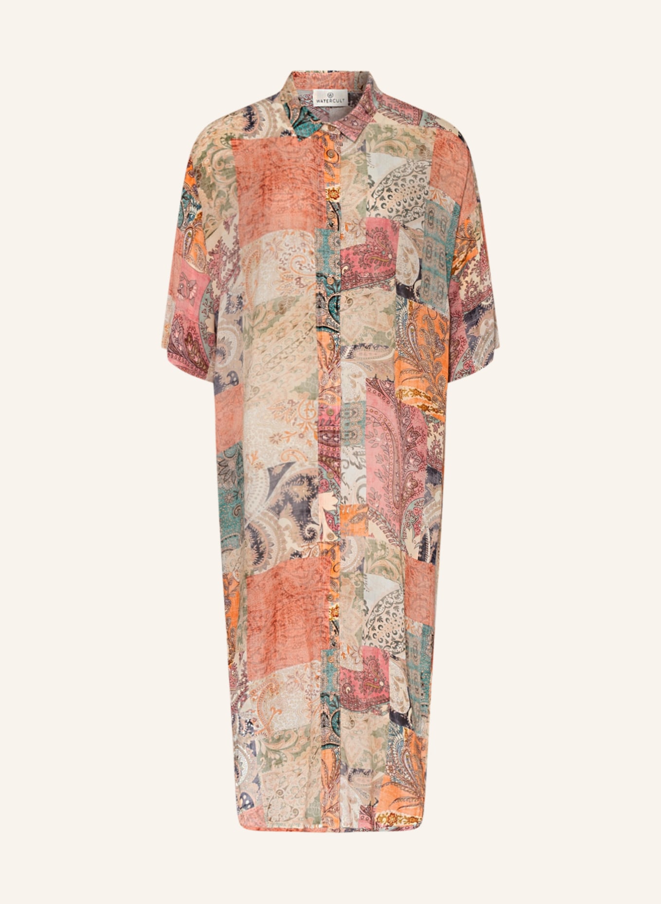 watercult Sukienka plażowa PAISLEY SAVAGE, Kolor: JASNOPOMARAŃCZOWY/ JASNOCZERWONY/ PETROL (Obrazek 1)