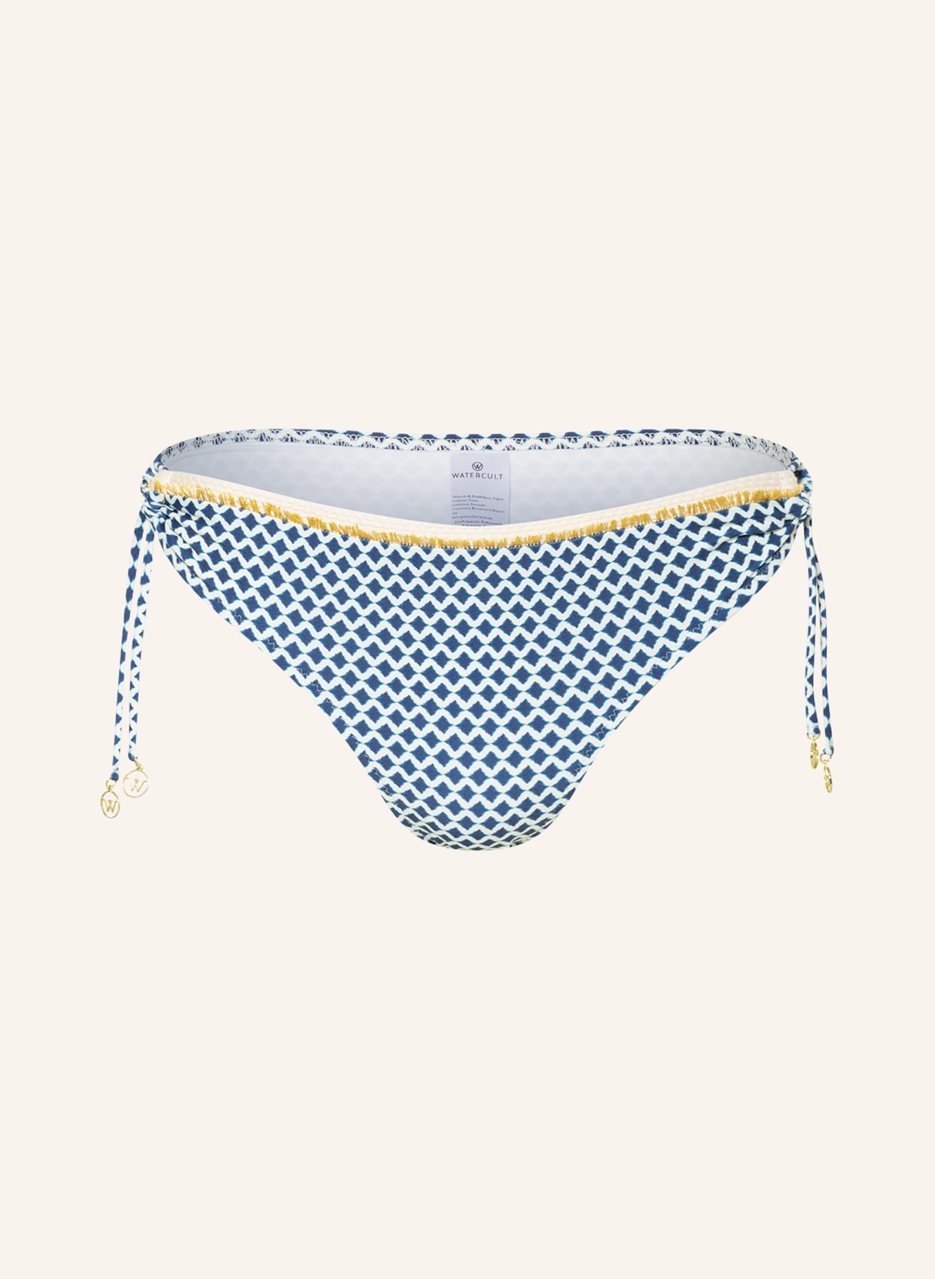 watercult Triangle bikini bottoms NAUTIC CALL, Color: DARK BLUE/ CREAM (Image 1)