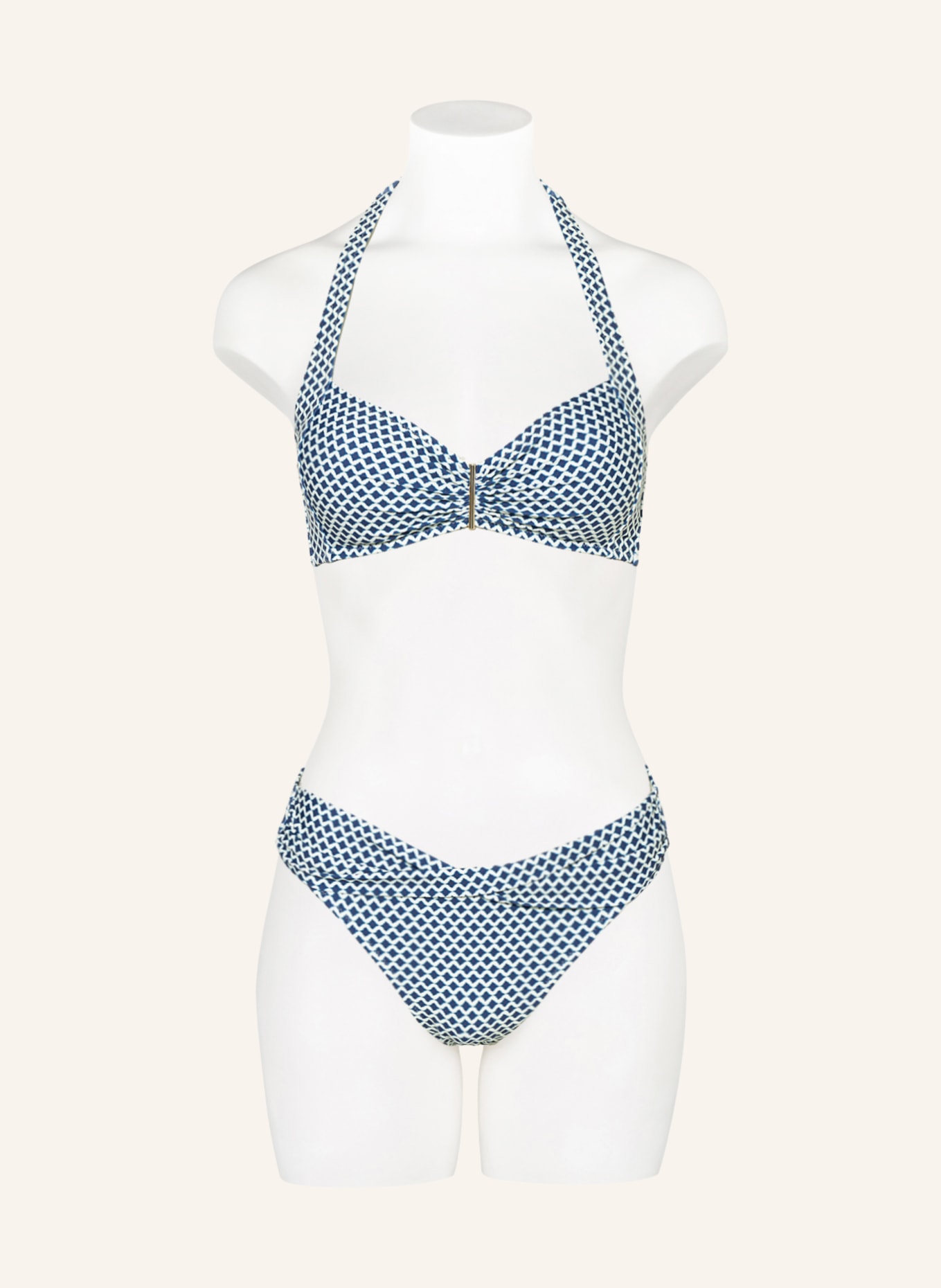 watercult Neckholder-Bikini-Top NAUTIC CALL, Farbe: DUNKELBLAU/ CREME (Bild 2)