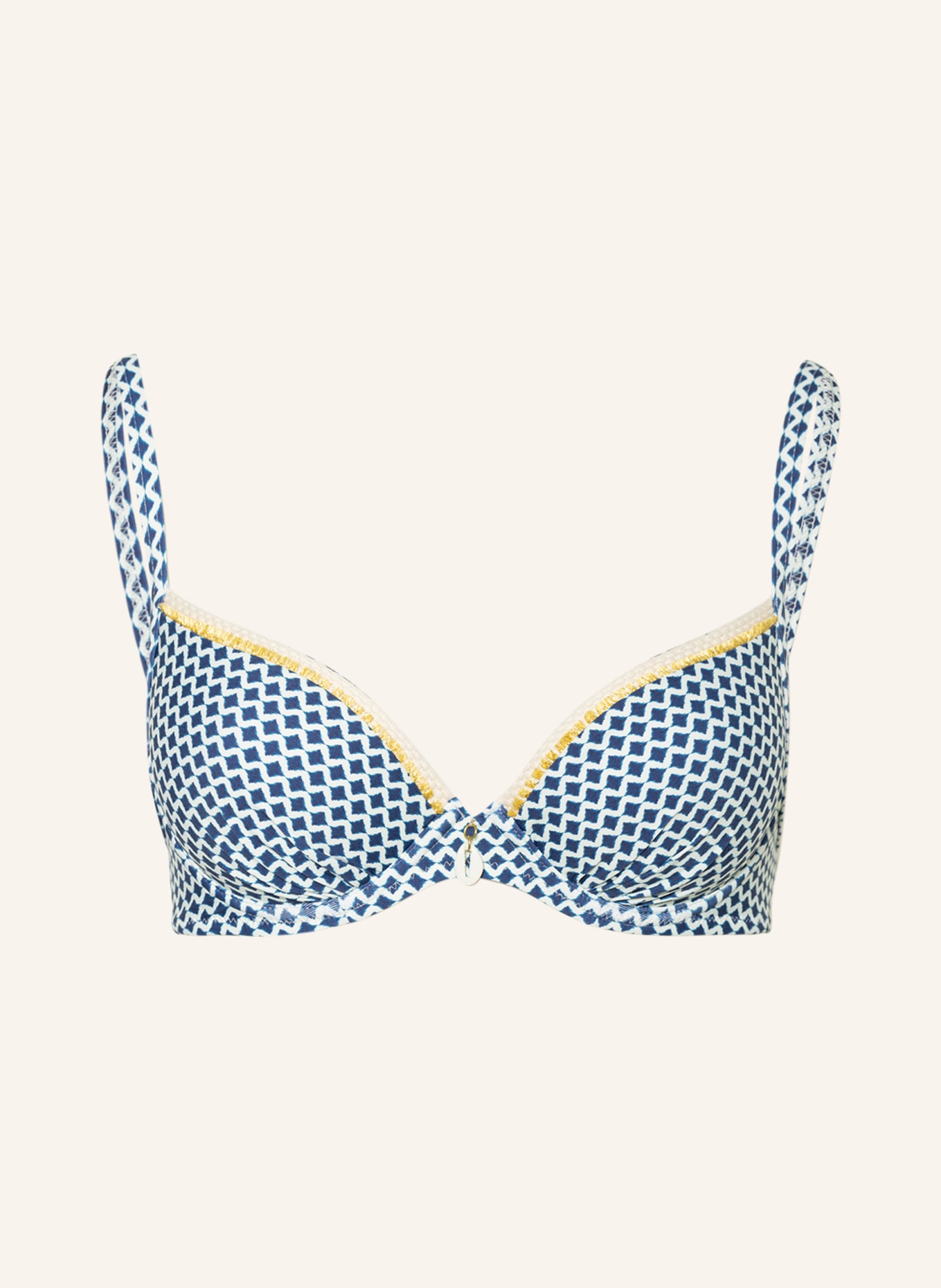 watercult Underwired bikini top NAUTIC CALL, Color: DARK BLUE/ CREAM (Image 1)