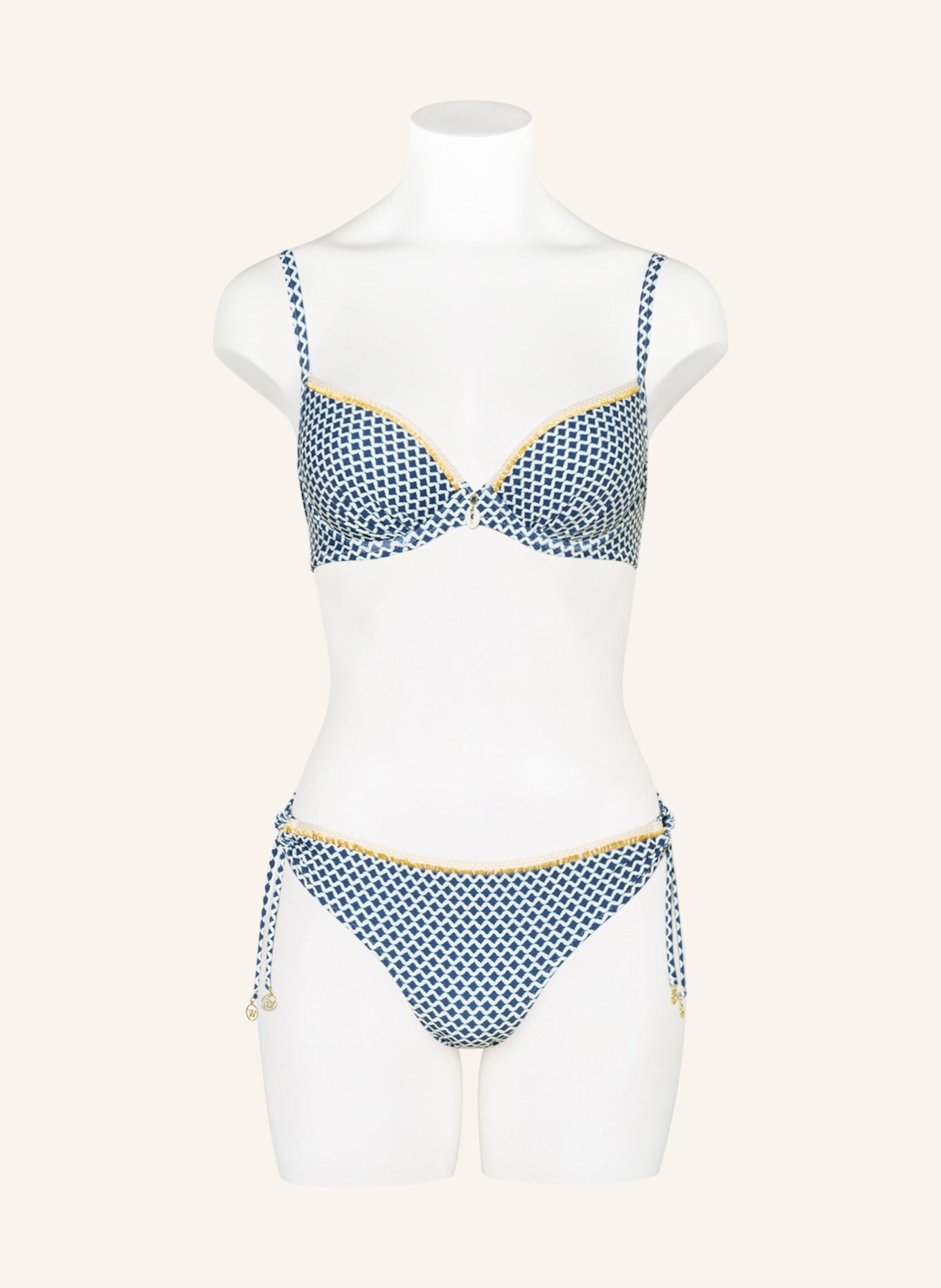watercult Bügel-Bikini-Top NAUTIC CALL, Farbe: DUNKELBLAU/ CREME (Bild 2)