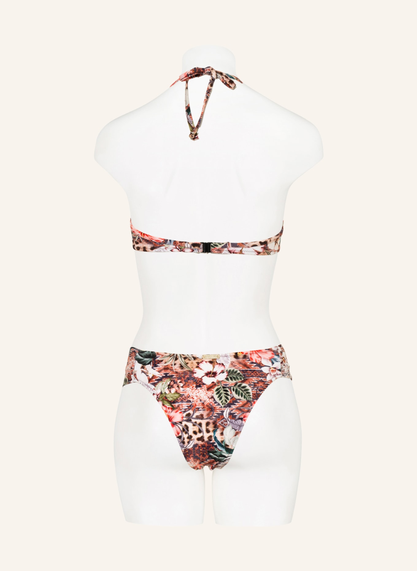 watercult Push-up bikini top LEO ALLURES, Color: WHITE/ RED/ BROWN (Image 3)