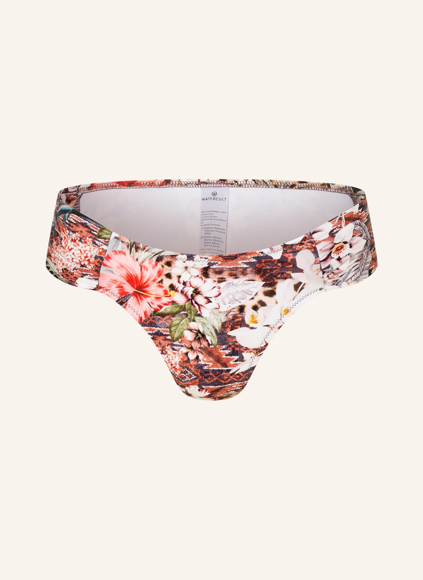 watercult Brazilian bikini bottoms LEO ALLURES , Color: WHITE/ RED/ BROWN (Image 1)