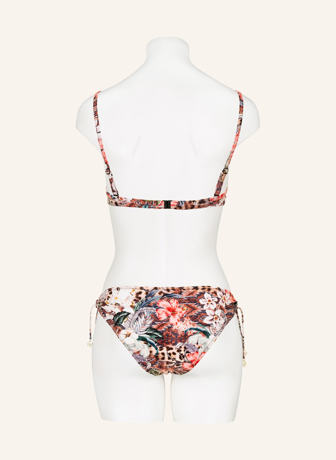 watercult Basic-Bikini-Hose LEO ALLURES, Farbe: WEISS/ ROT/ BRAUN (Bild 3)