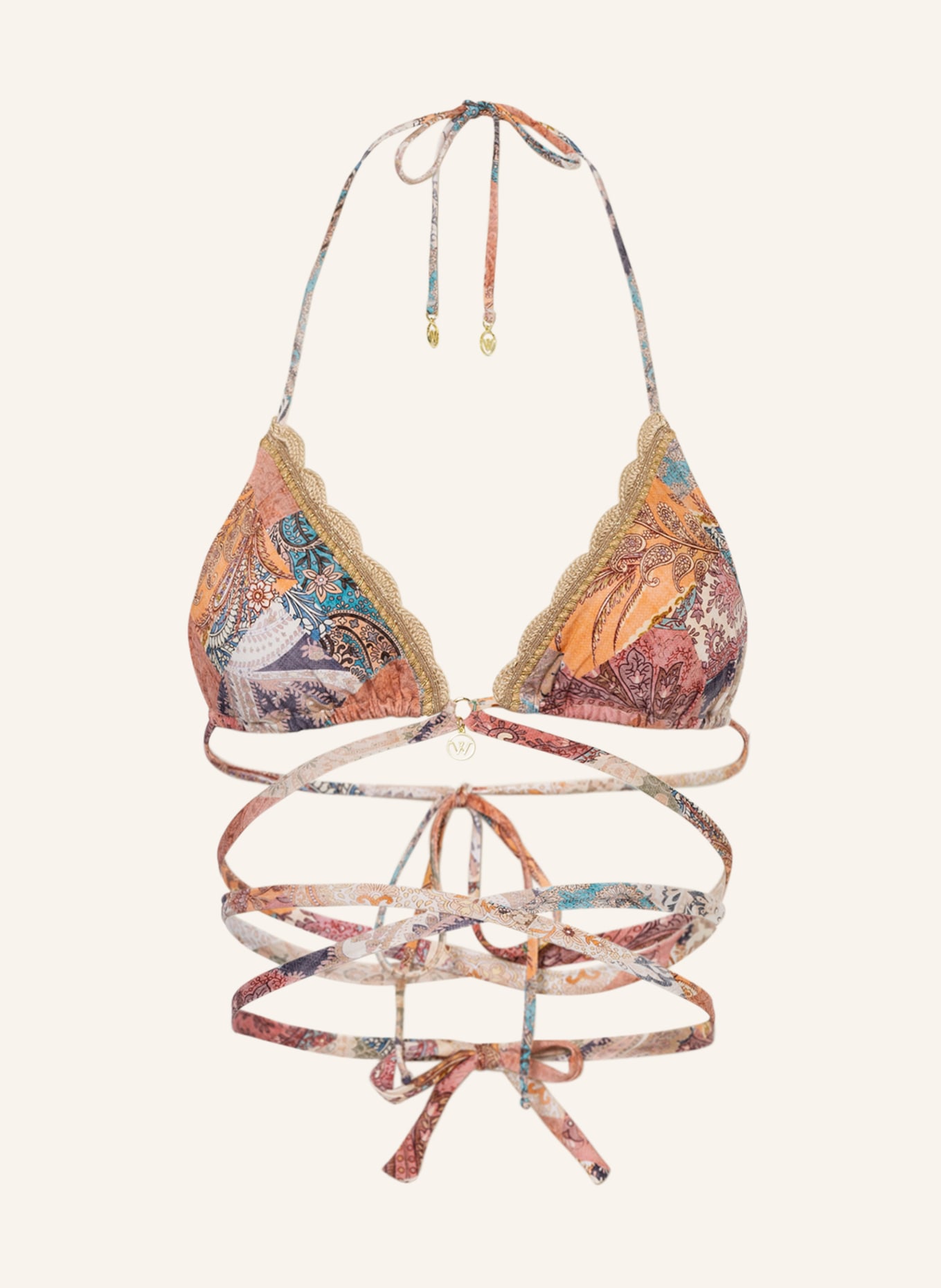 watercult Triangel-Bikini-Top PAISLEY SAVAGE, Farbe: HELLROT/ HELLORANGE (Bild 1)
