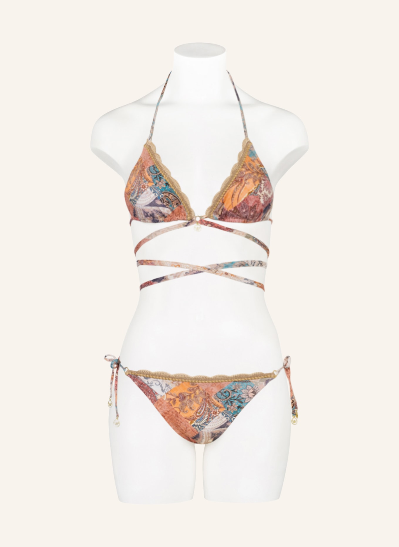 watercult Triangel-Bikini-Top PAISLEY SAVAGE, Farbe: HELLROT/ HELLORANGE (Bild 2)