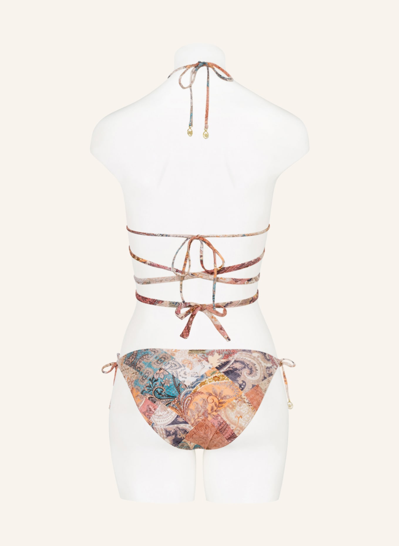 watercult Triangel-Bikini-Top PAISLEY SAVAGE, Farbe: HELLROT/ HELLORANGE (Bild 3)