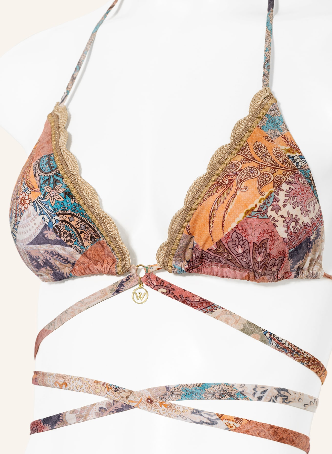 watercult Triangel-Bikini-Top PAISLEY SAVAGE, Farbe: HELLROT/ HELLORANGE (Bild 4)