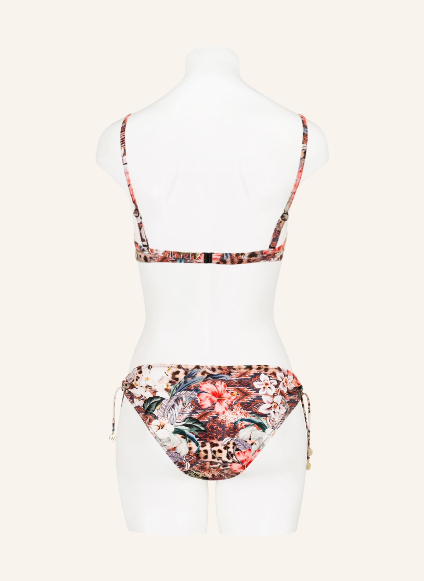 watercult Underwired bikini top LEO ALLURES, Color: WHITE/ RED/ LIGHT BROWN (Image 3)