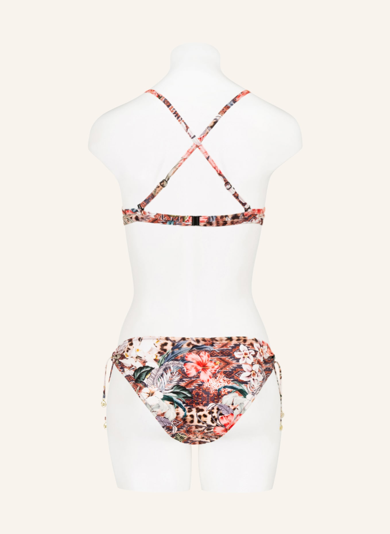 watercult Underwired bikini top LEO ALLURES, Color: WHITE/ RED/ LIGHT BROWN (Image 4)