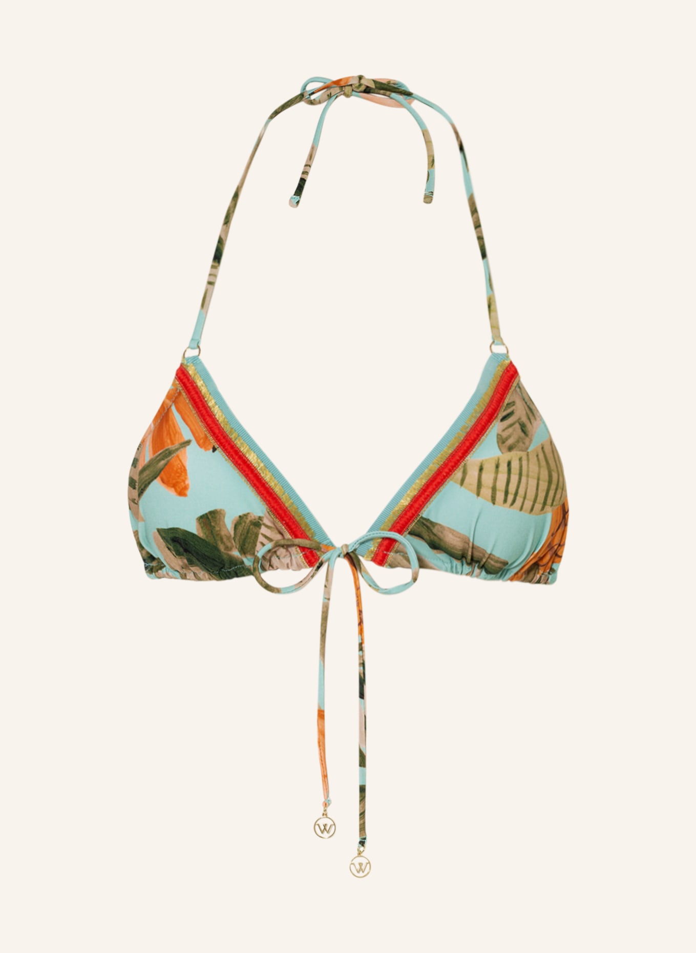 watercult Triangle bikini top VITAMINE SEA, Color: MINT/ GREEN (Image 1)