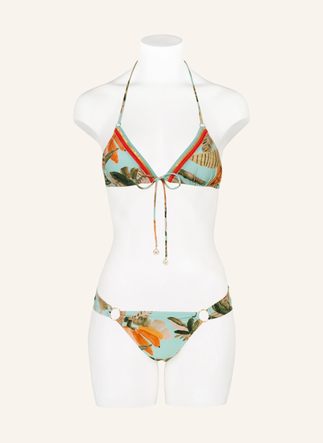 watercult Triangle bikini top VITAMINE SEA, Color: MINT/ GREEN (Image 2)