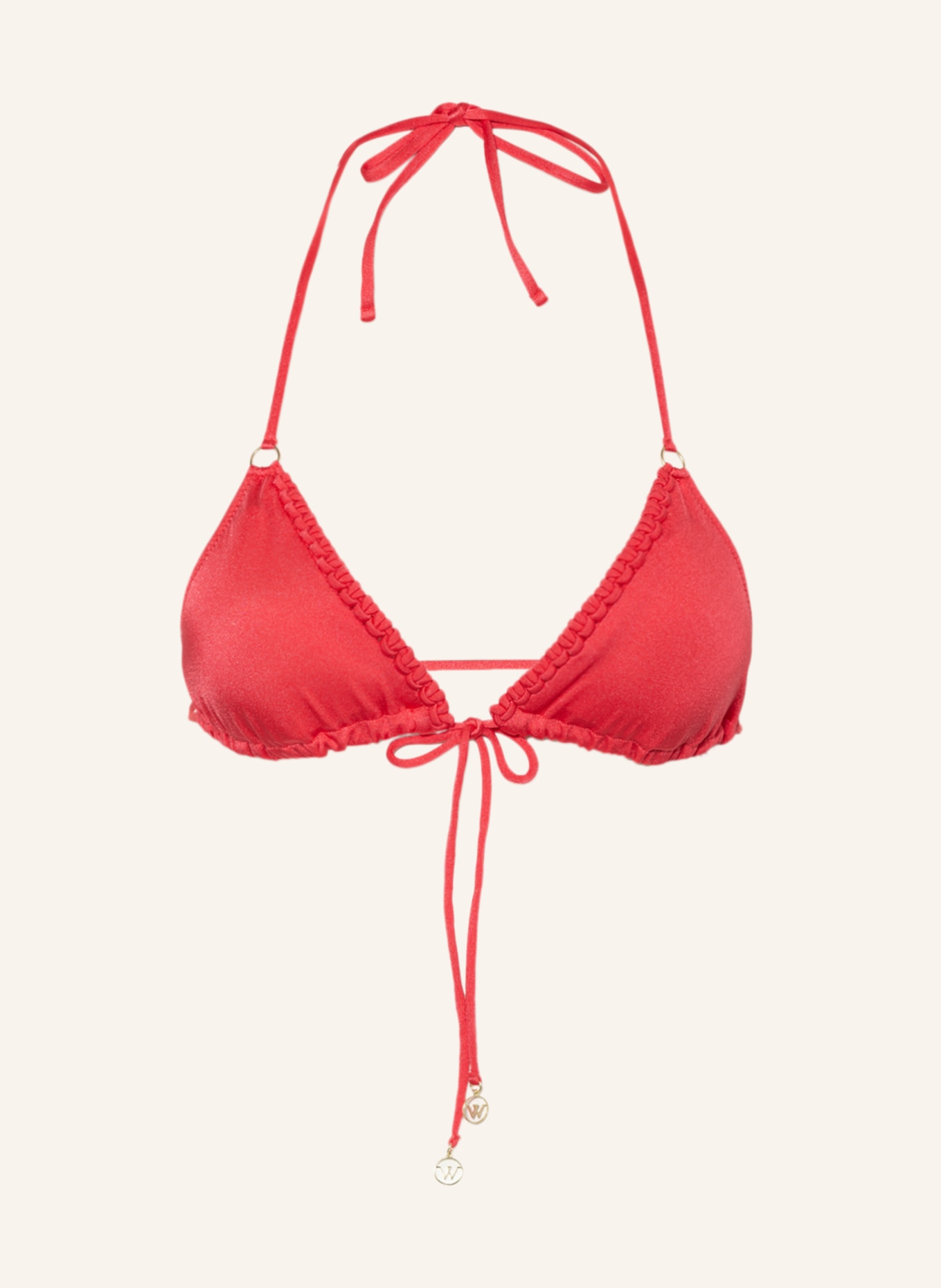 watercult Triangel-Bikini-Top MAKRAMÉ LOVE, Farbe: ROT (Bild 1)