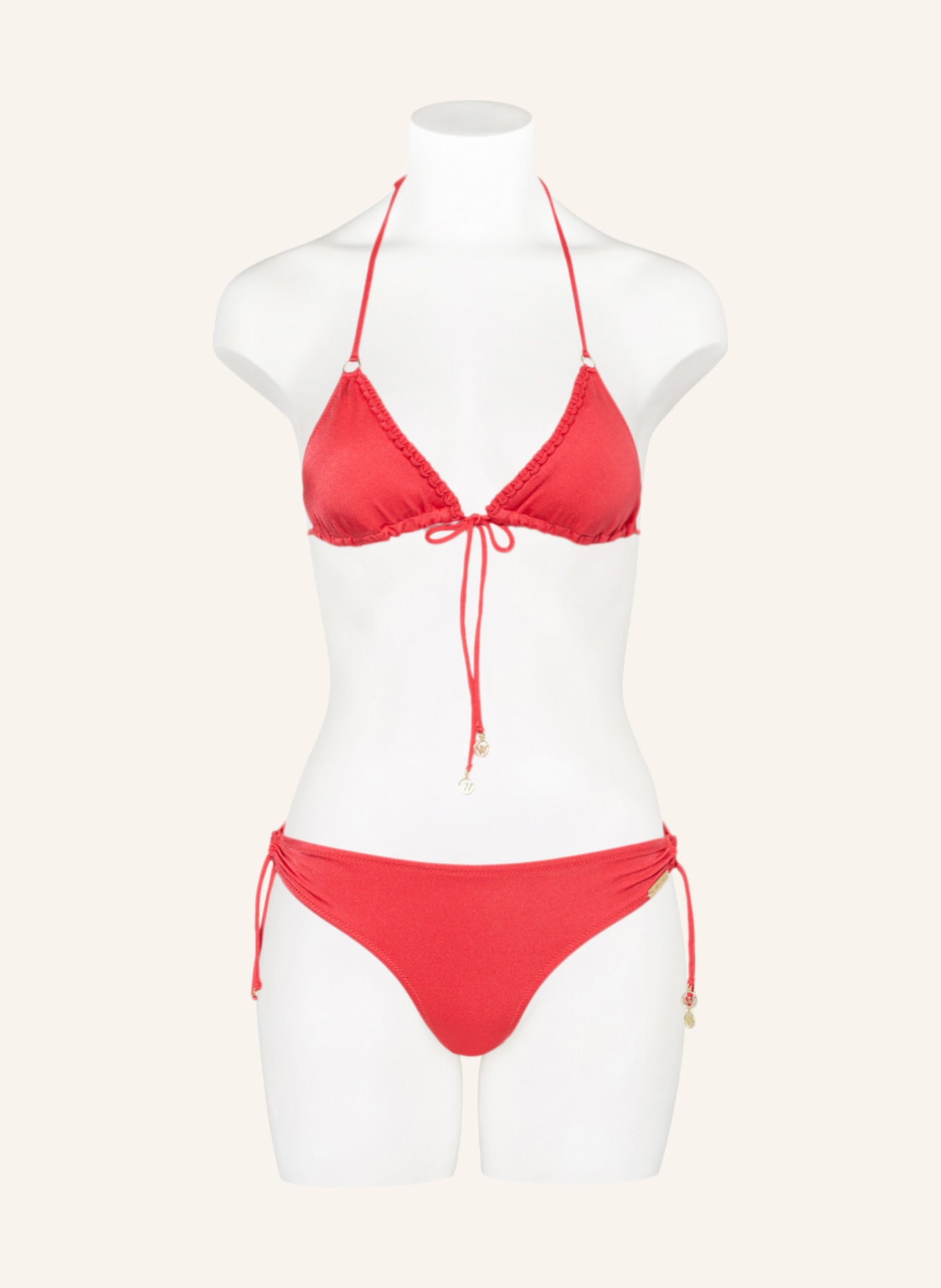 watercult Triangel-Bikini-Top MAKRAMÉ LOVE, Farbe: ROT (Bild 2)