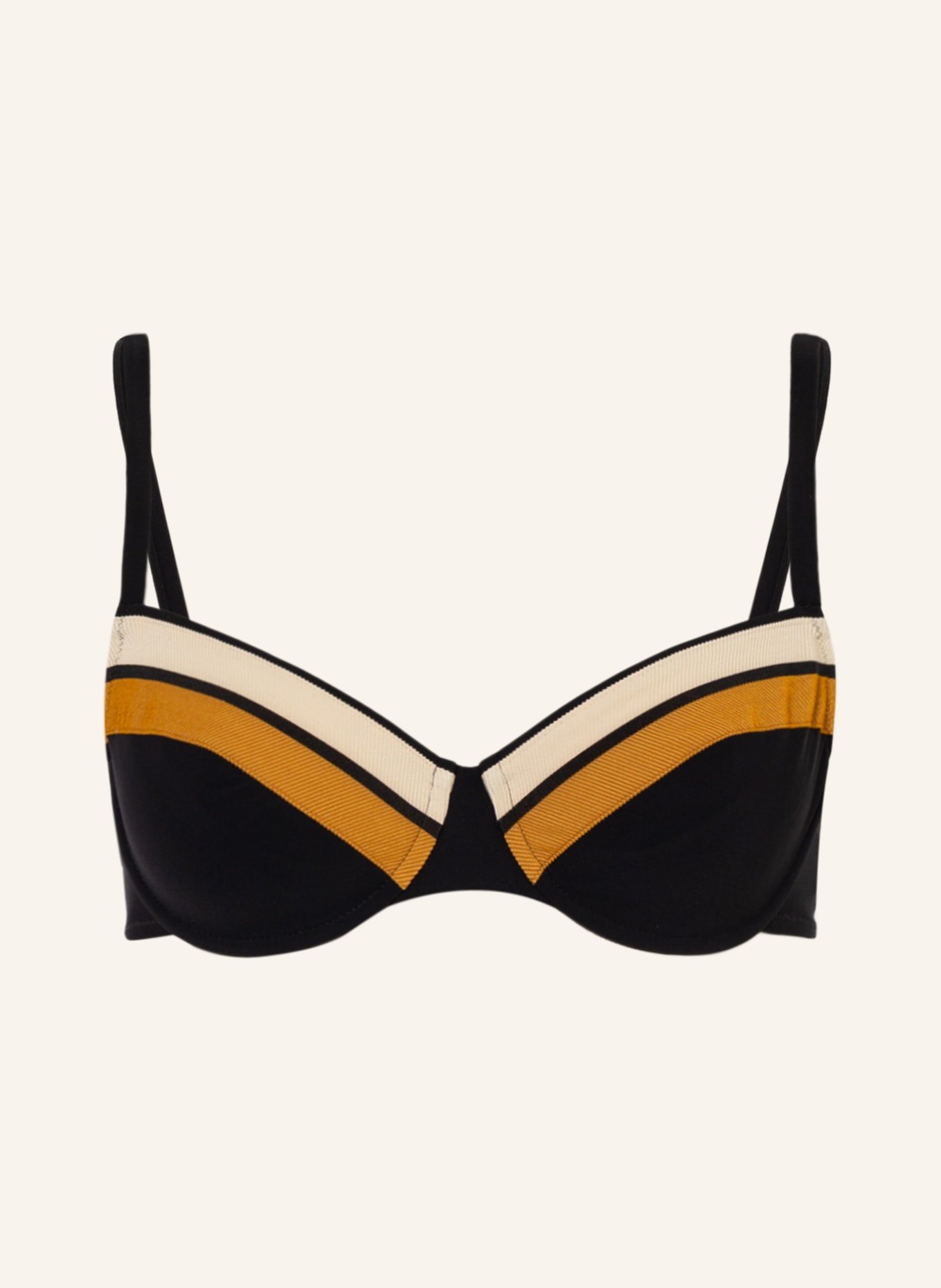 MARYAN MEHLHORN Underwired bikini top ANTAGONIST, Color: BLACK/ BEIGE/ CREAM (Image 1)