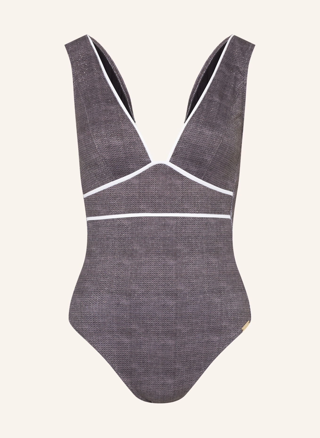 MARYAN MEHLHORN Swimsuit ARGENTUM with glitter thread, Color: TAUPE (Image 1)
