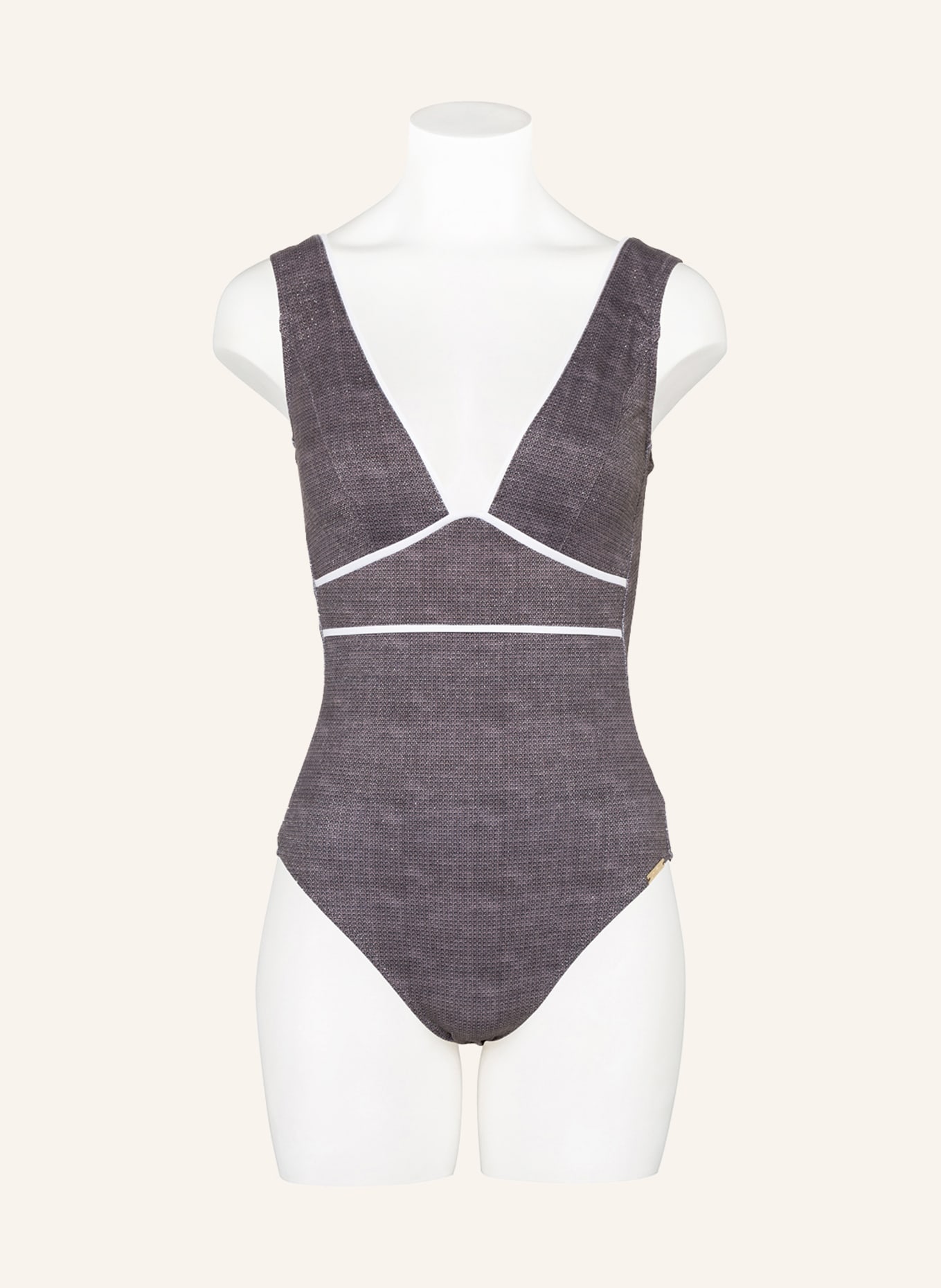 MARYAN MEHLHORN Swimsuit ARGENTUM with glitter thread, Color: TAUPE (Image 2)