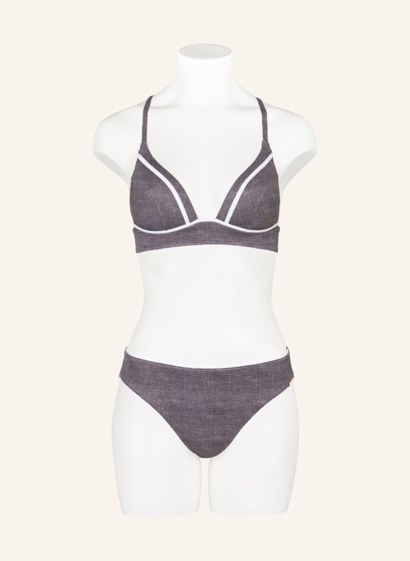 MARYAN MEHLHORN Bralette bikini top ARGENTUM with glitter thread , Color: TAUPE (Image 4)