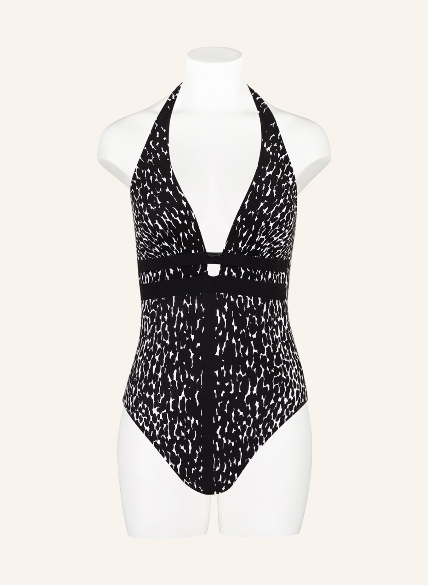 MARYAN MEHLHORN Halter neck swimsuit CAPTURE, Color: BLACK/ WHITE (Image 2)