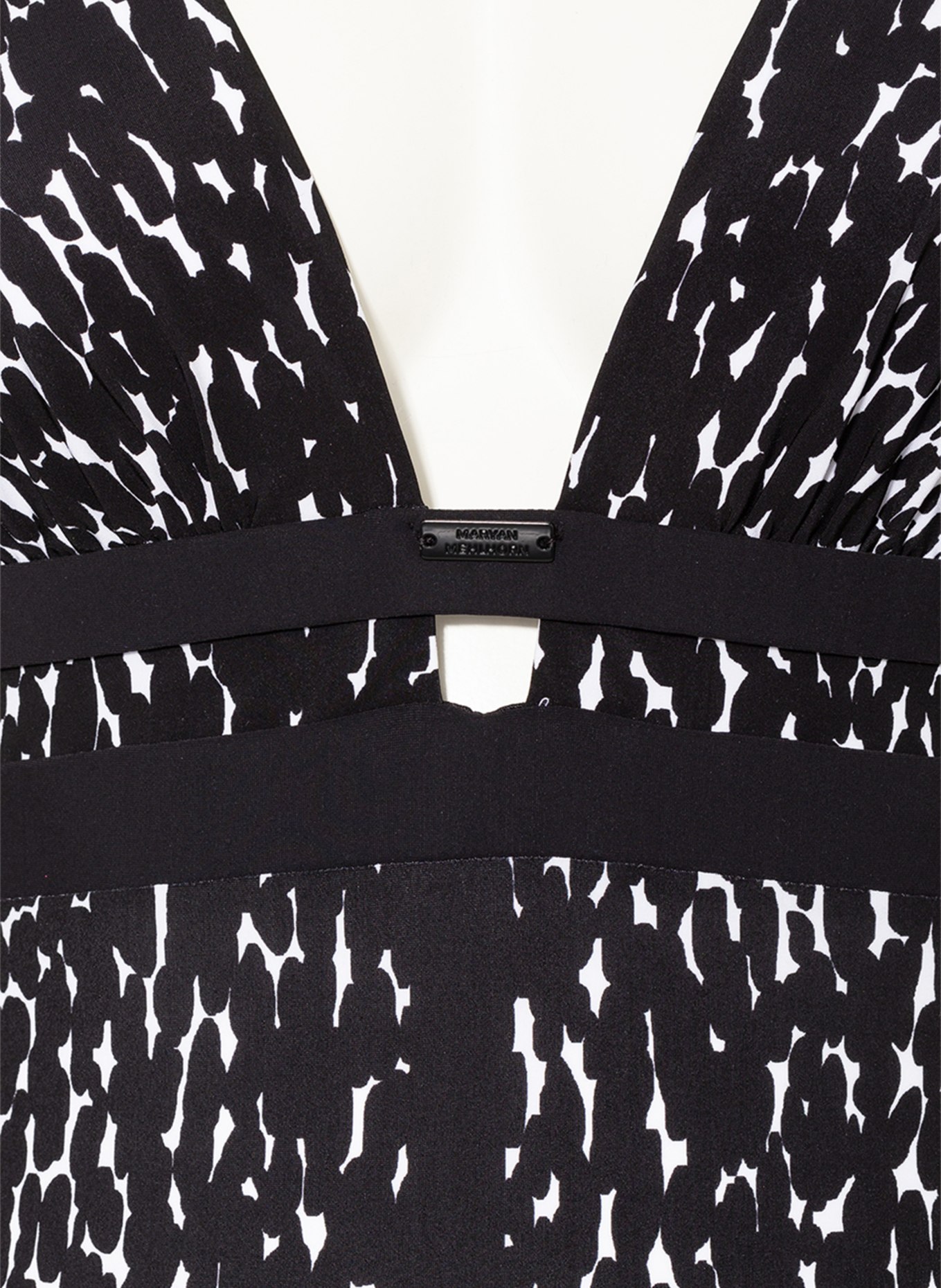 MARYAN MEHLHORN Halter neck swimsuit CAPTURE, Color: BLACK/ WHITE (Image 4)