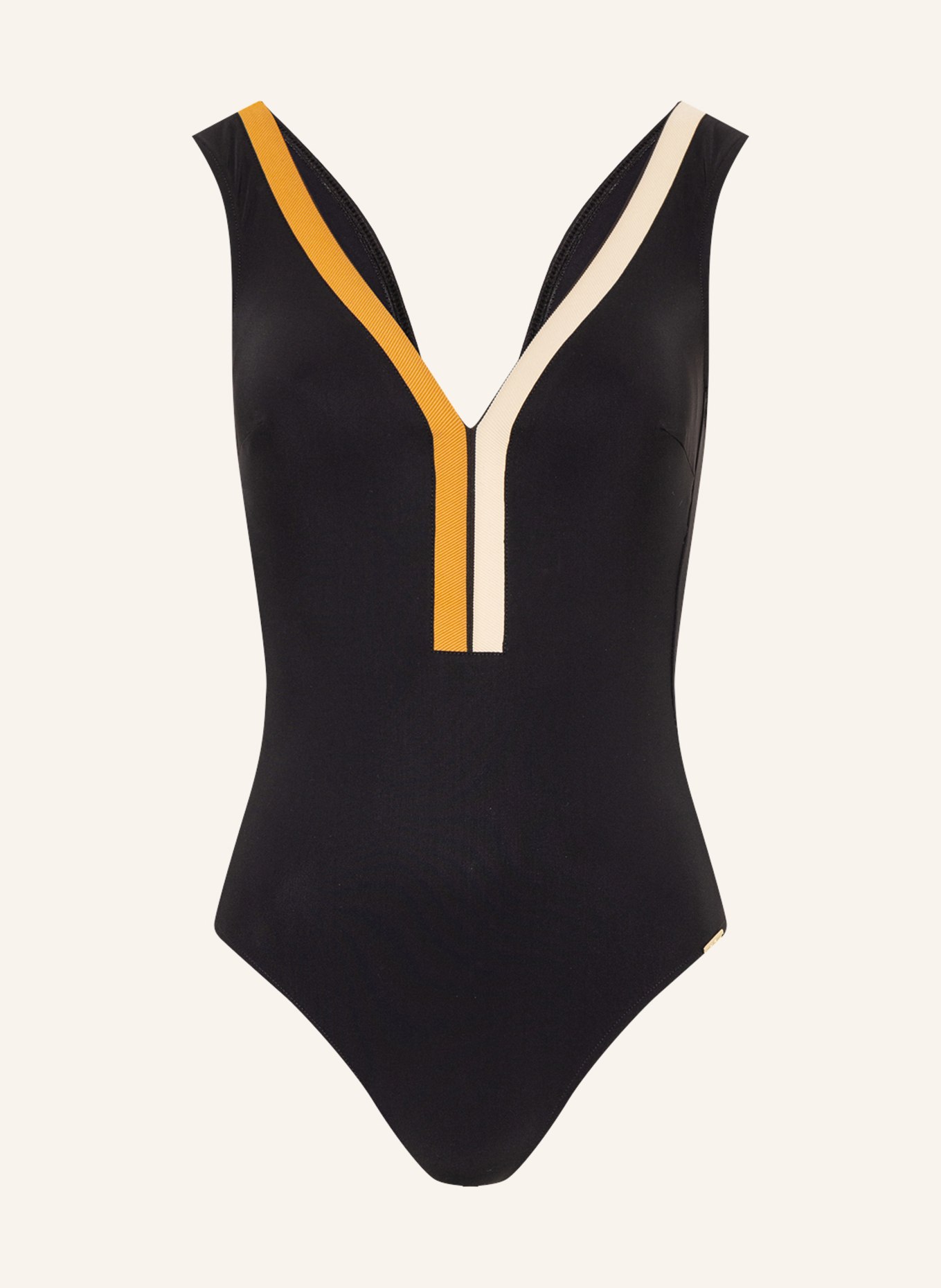MARYAN MEHLHORN Swimsuit ANTAGONIST, Color: BLACK/ BEIGE/ CREAM (Image 1)