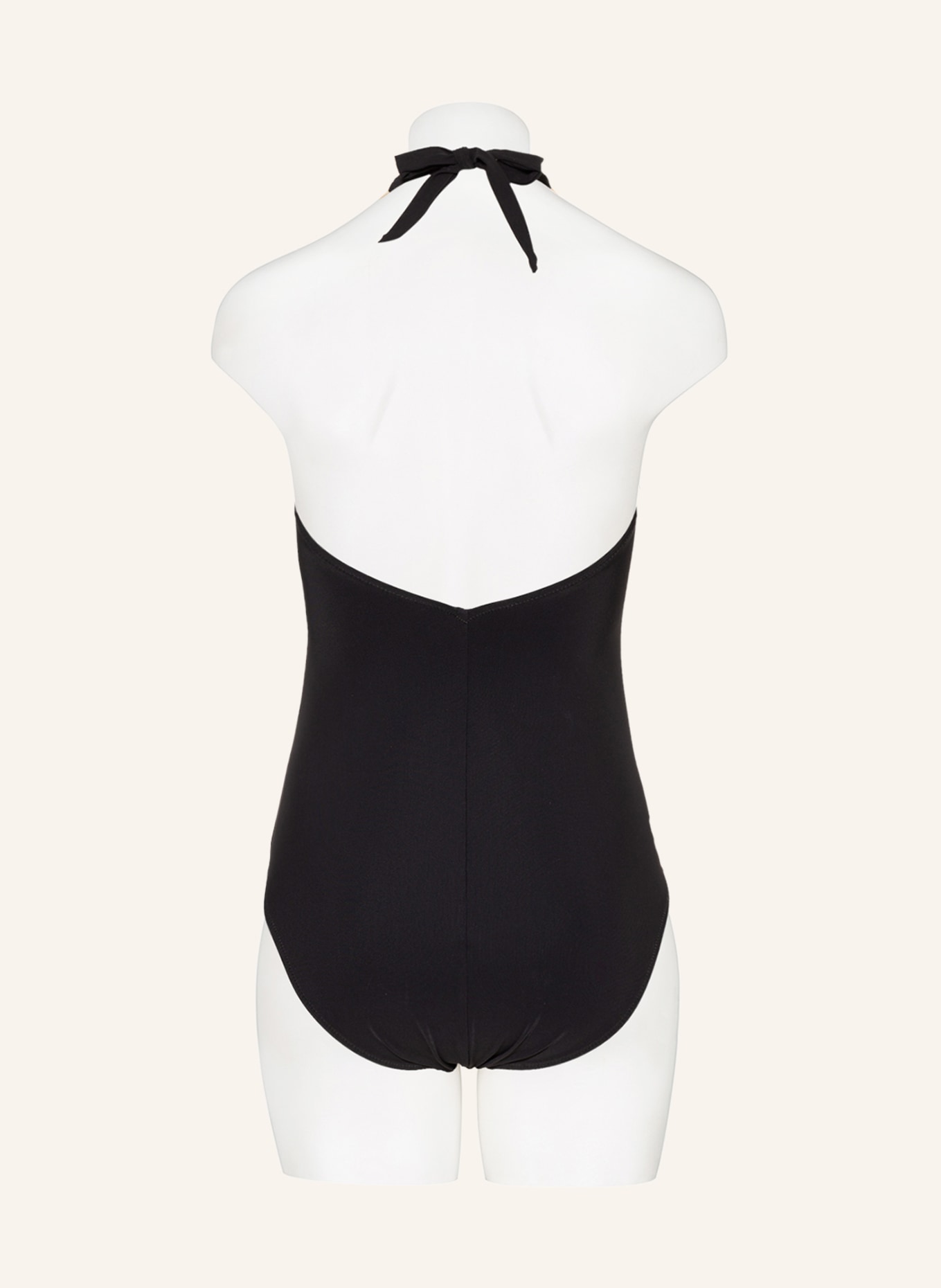 MARYAN MEHLHORN Halter neck swimsuit ANTAGONIST, Color: BLACK/ BEIGE/ CREAM (Image 3)