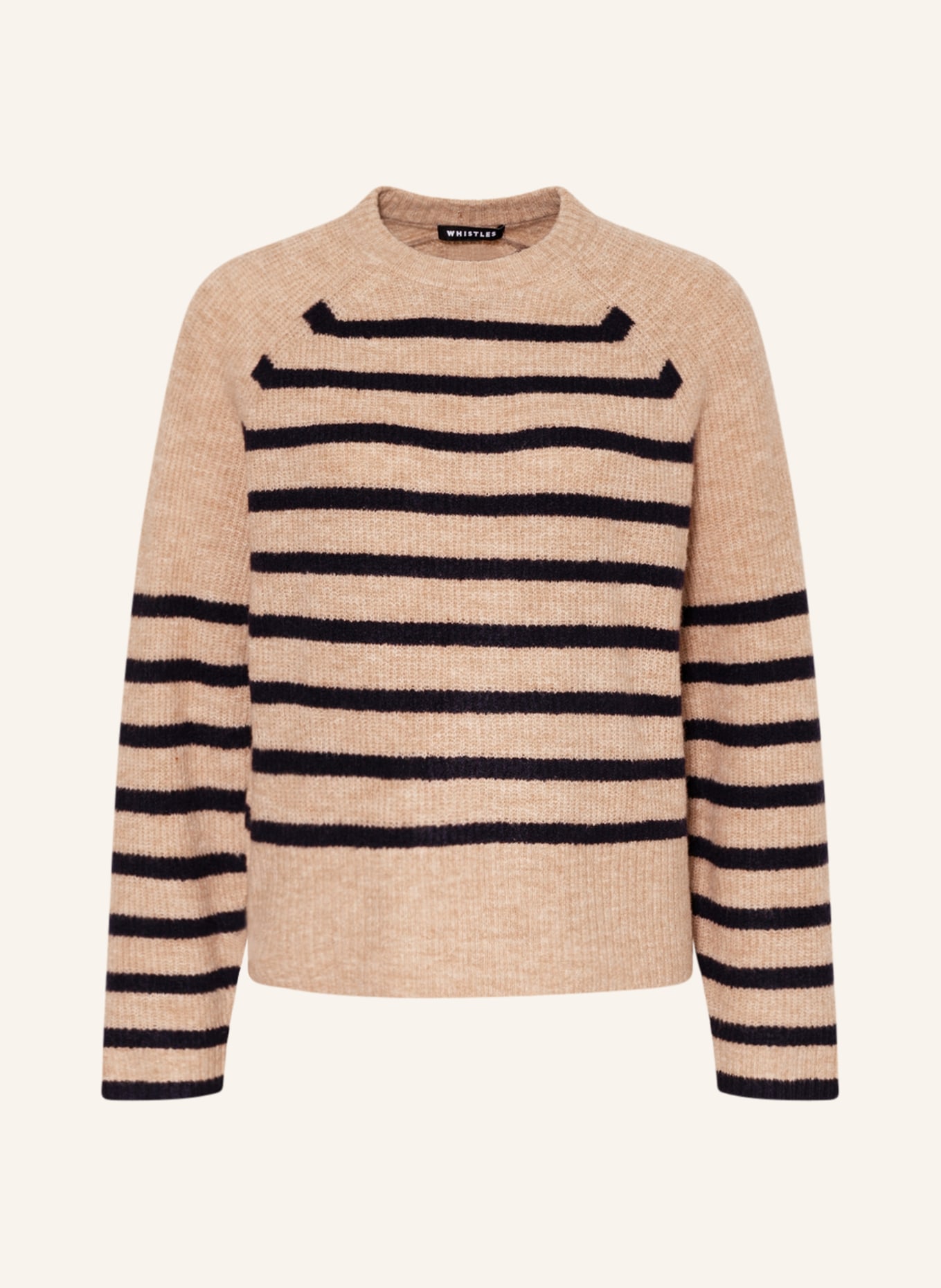 WHISTLES Sweater EDEN, Color: LIGHT BROWN/ BLACK (Image 1)