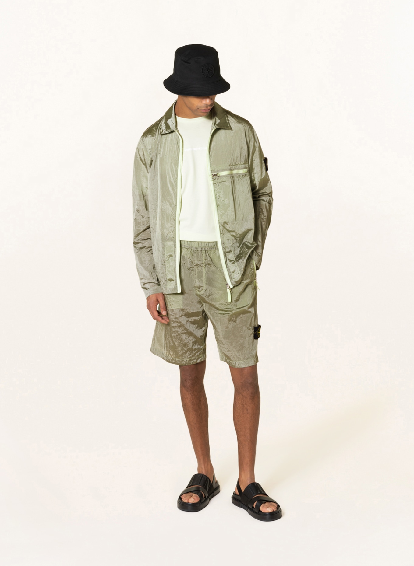 Green stone island overshirt sales