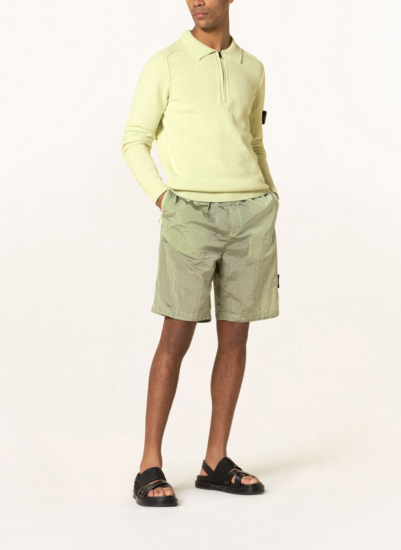 STONE ISLAND Knitted polo shirt , Color: LIGHT GREEN (Image 2)