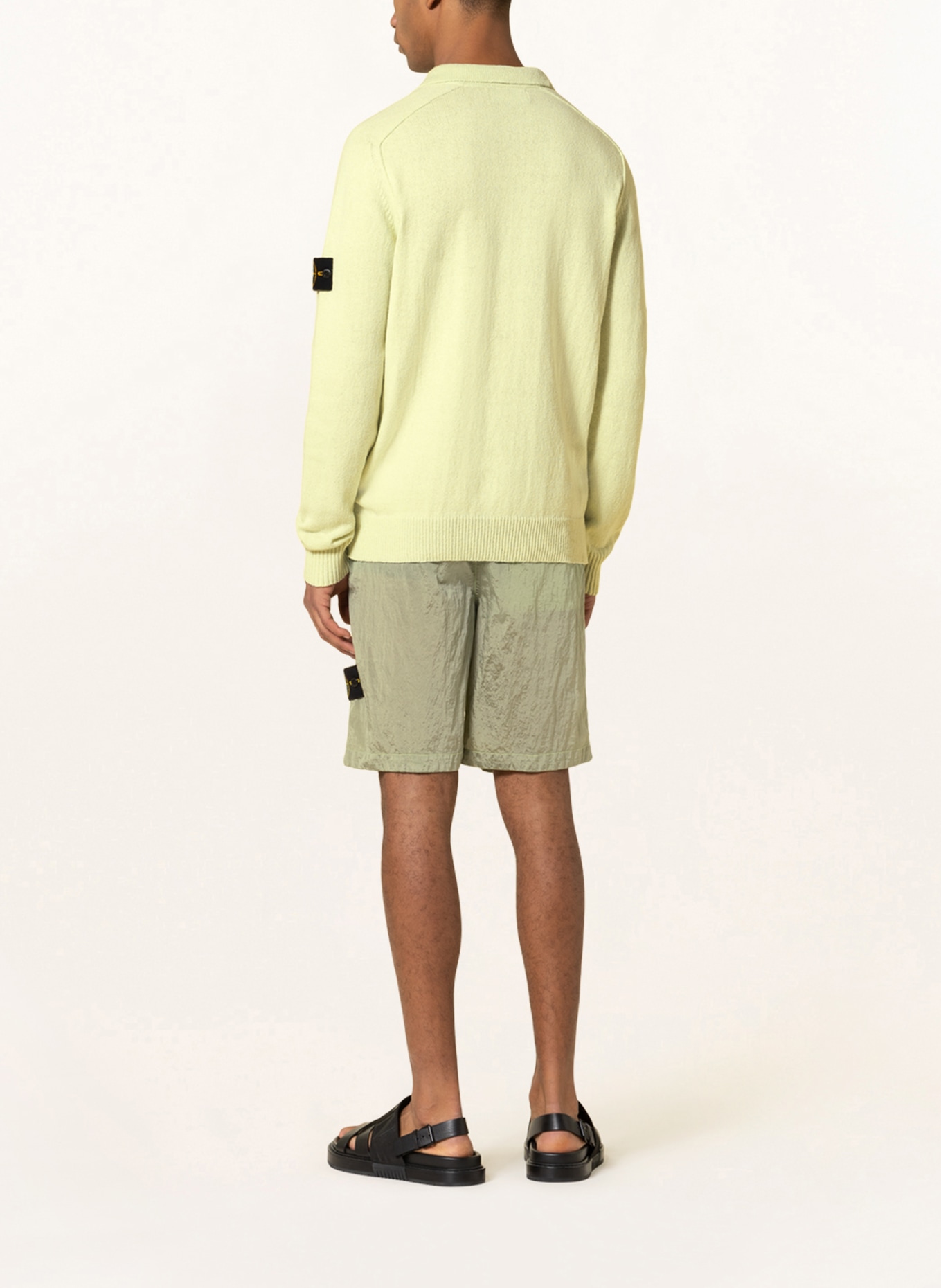 STONE ISLAND Knitted polo shirt , Color: LIGHT GREEN (Image 3)