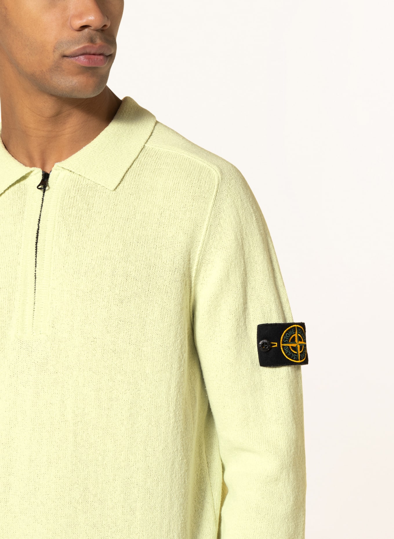 STONE ISLAND Knitted polo shirt , Color: LIGHT GREEN (Image 4)