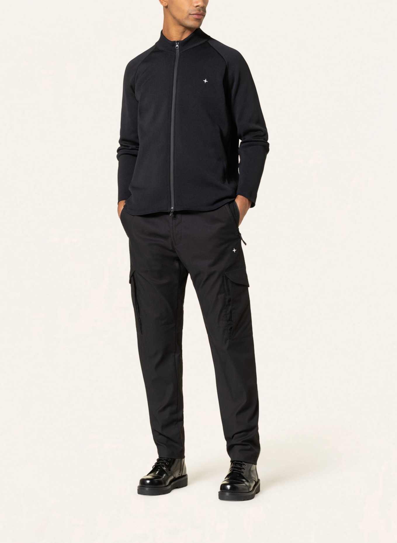 Navy Garment-dyed cotton-blend cargo trousers | Stone Island | MATCHES UK