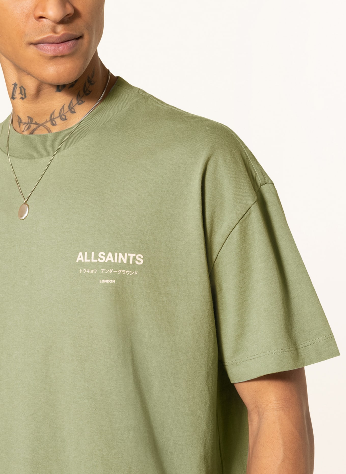 ALLSAINTS T-shirt UNDERGROUND, Color: GREEN (Image 4)