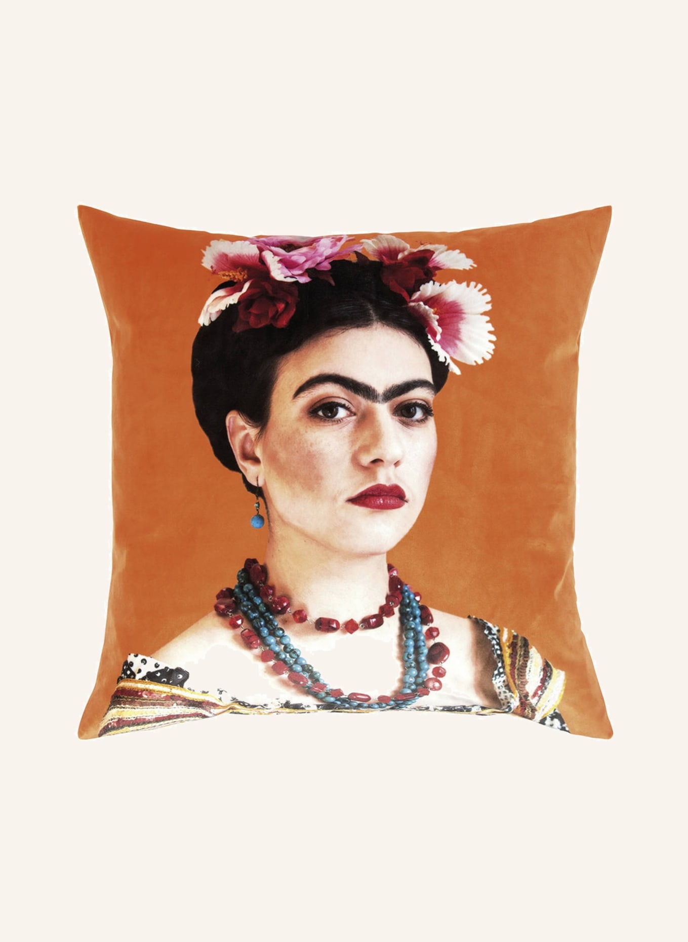 PAD Samt-Dekokissenhülle ROSANNA: ORANGE